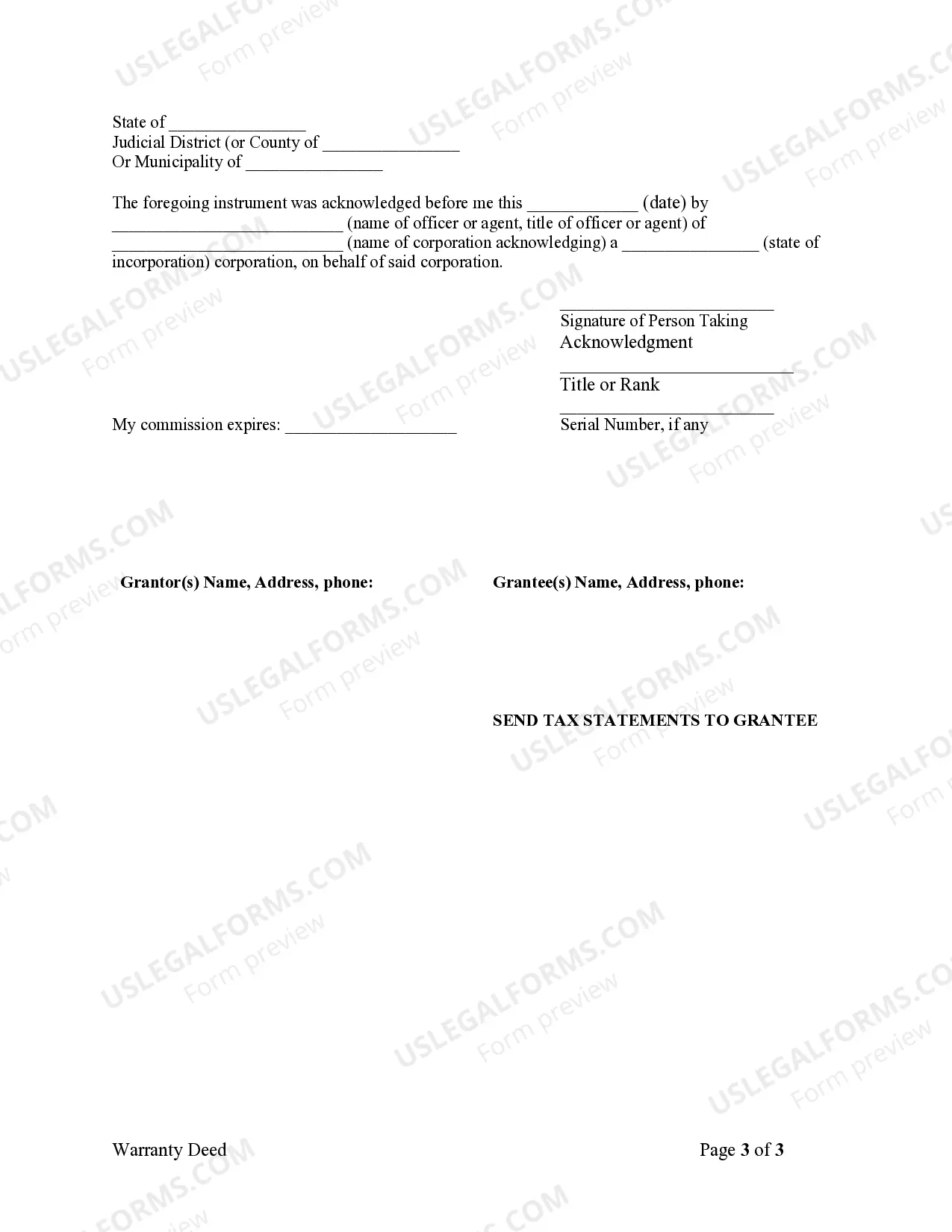 Preview Warranty Deed from Corporation to Two Individuals