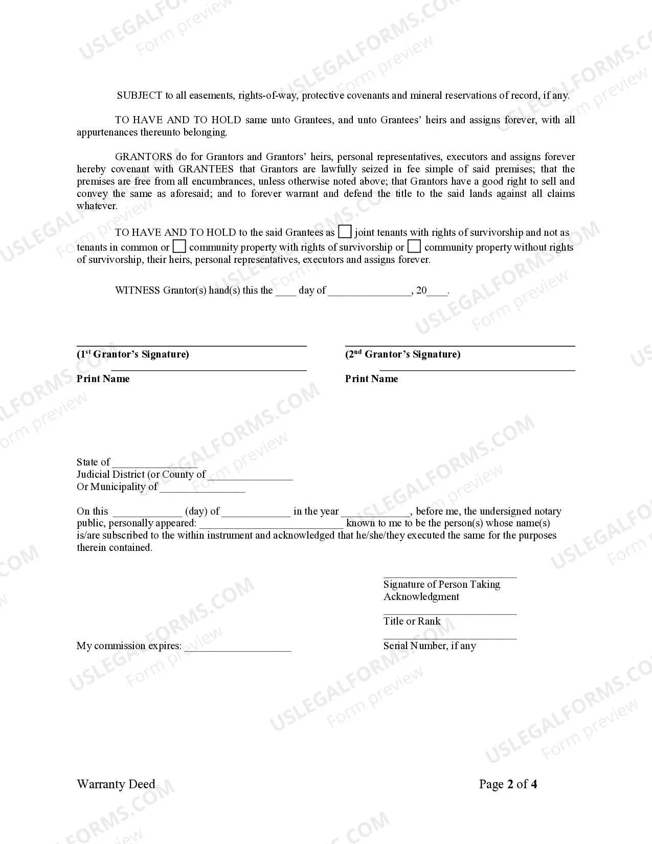 Preview Warranty Deed from Husband and Wife to Husband and Wife
