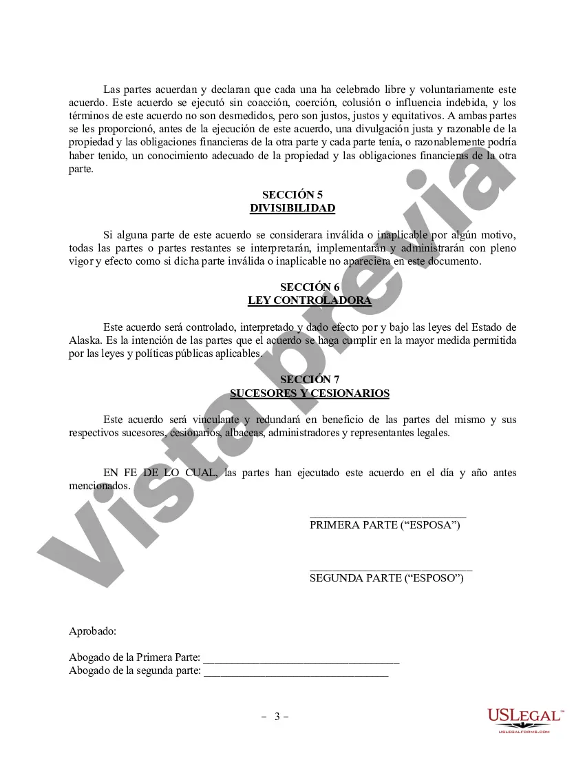 Preview Enmienda al Acuerdo de propiedad posnupcial - Alaska