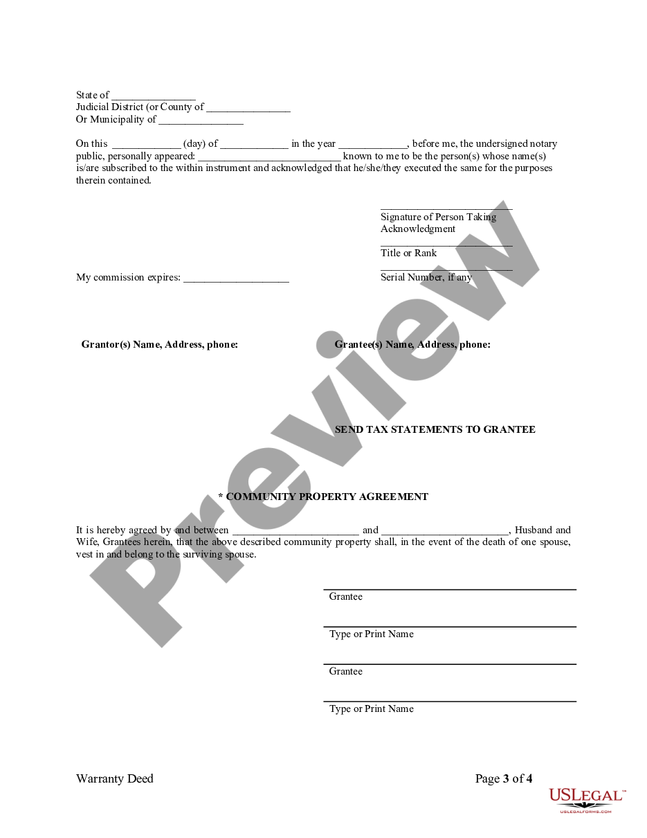 form Warranty Deed from two Individuals to Husband and Wife preview