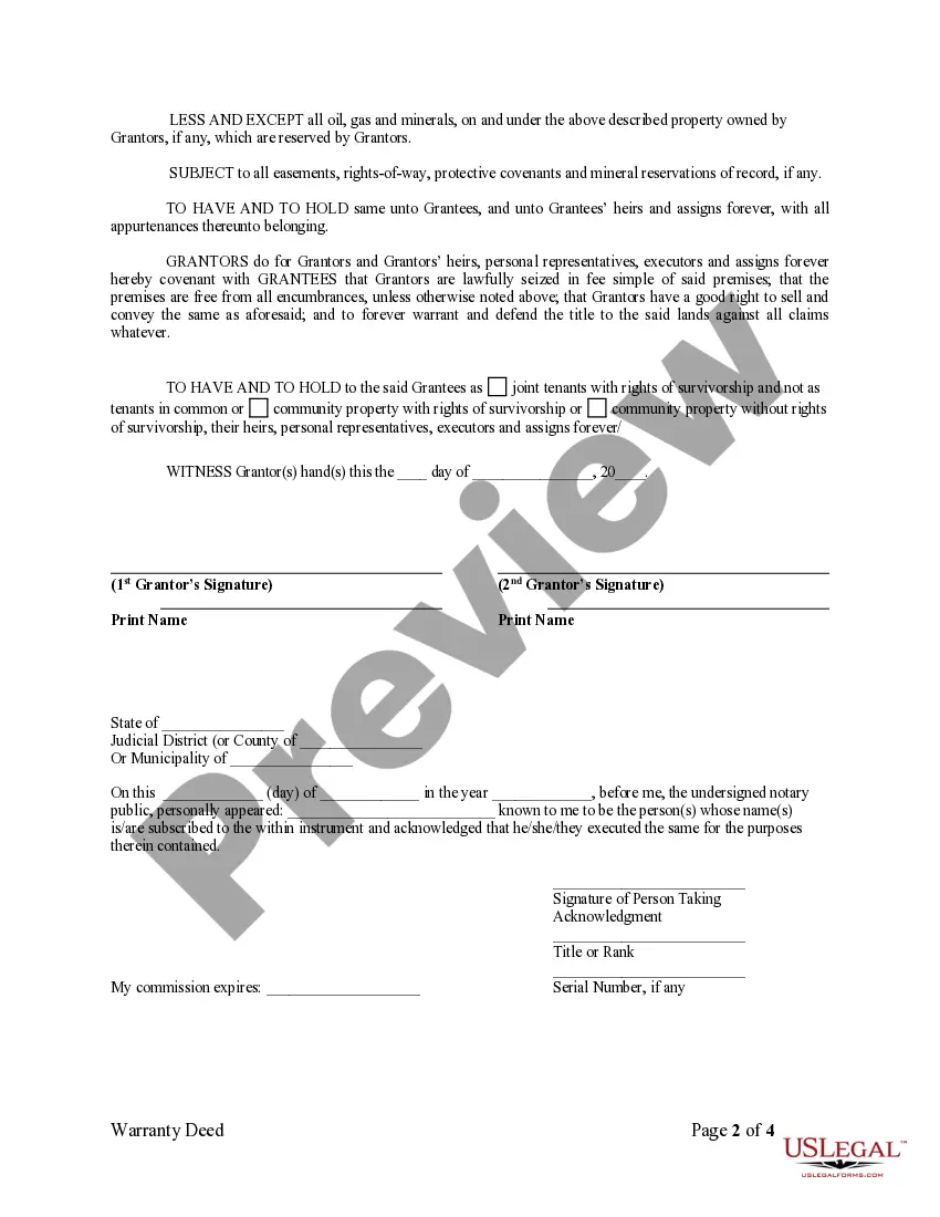 Preview Warranty Deed from two Individuals to Husband and Wife