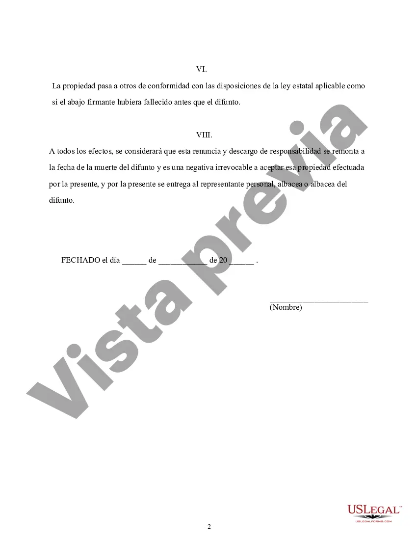 Preview Renuncia de Alaska y descargo de responsabilidad de inquilino conjunto o interés de tenencia