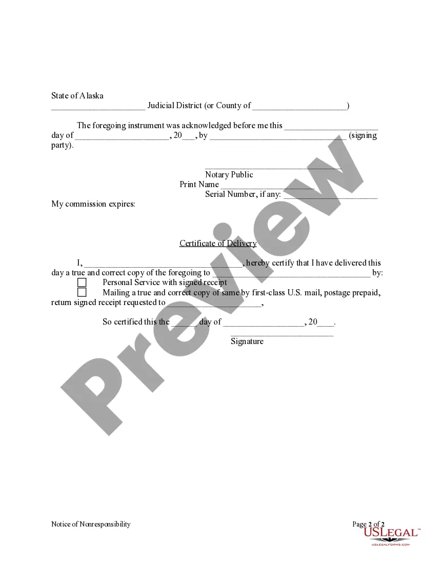 Preview Notice of Nonresponsibility - Individual