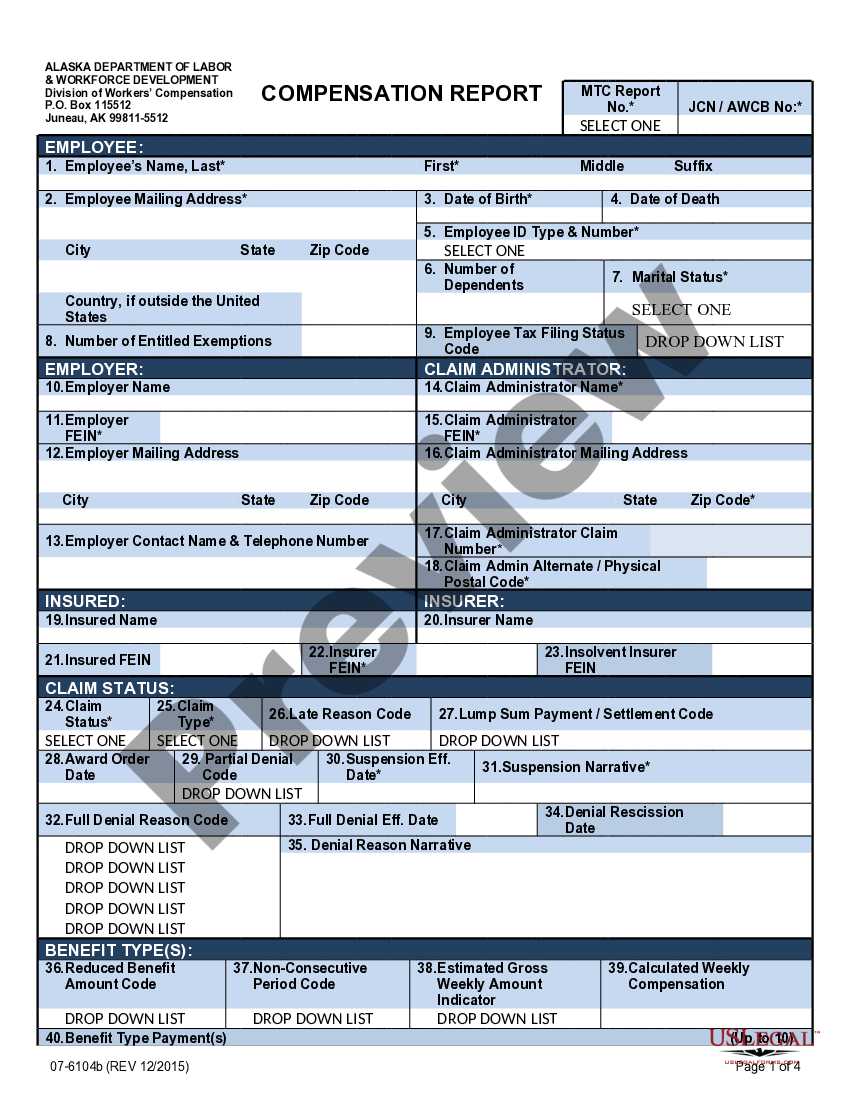 Alaska Compensation Report US Legal Forms