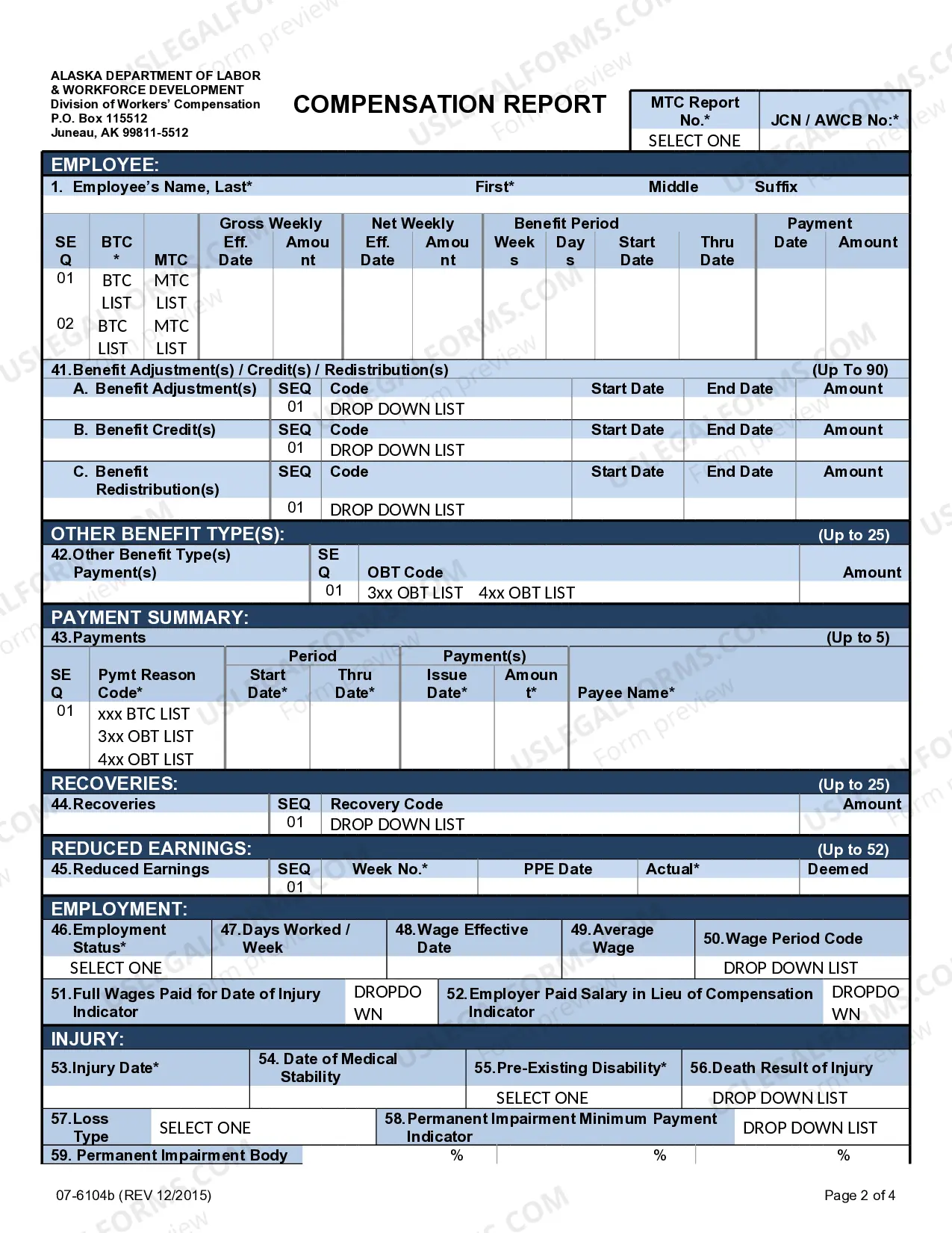Preview Compensation Report