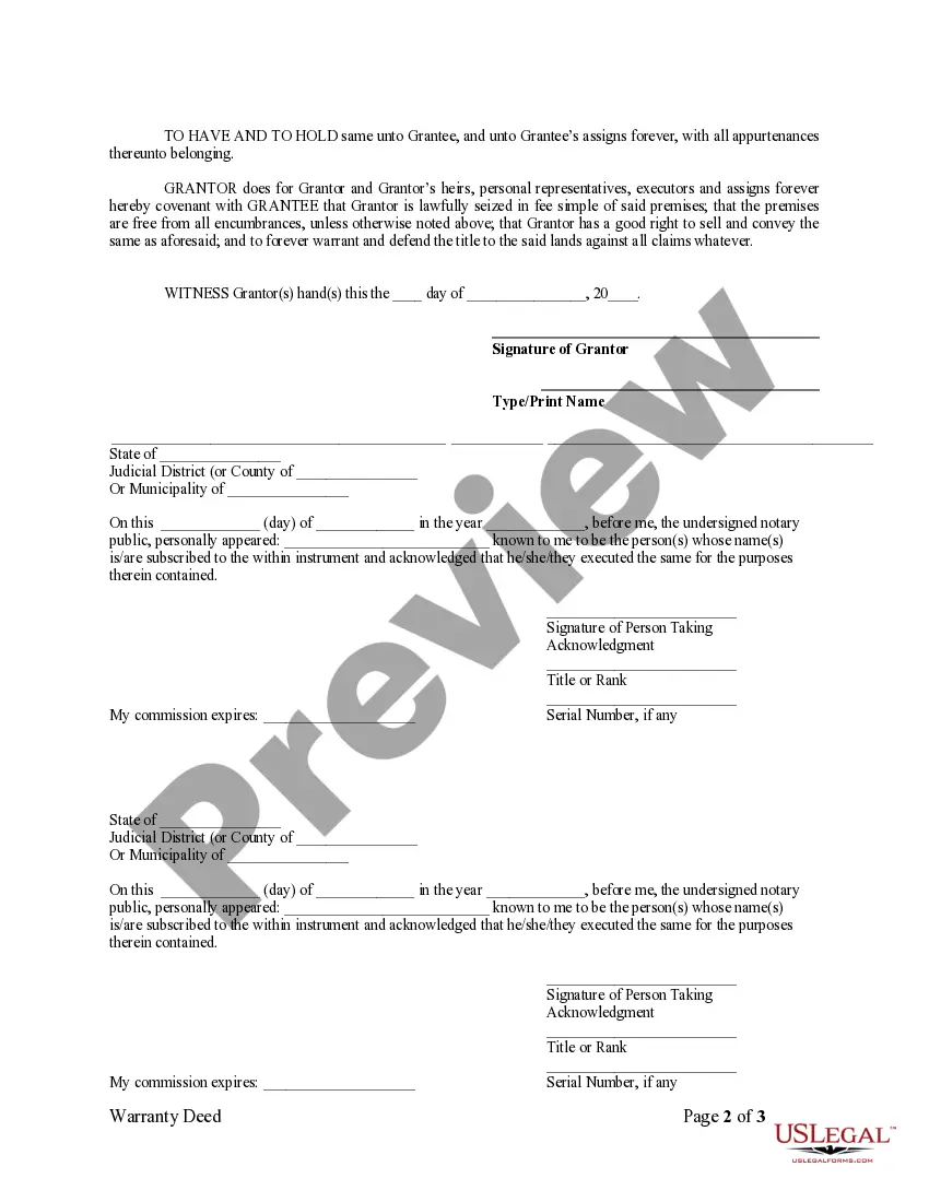 Preview Warranty Deed from Individual to LLC