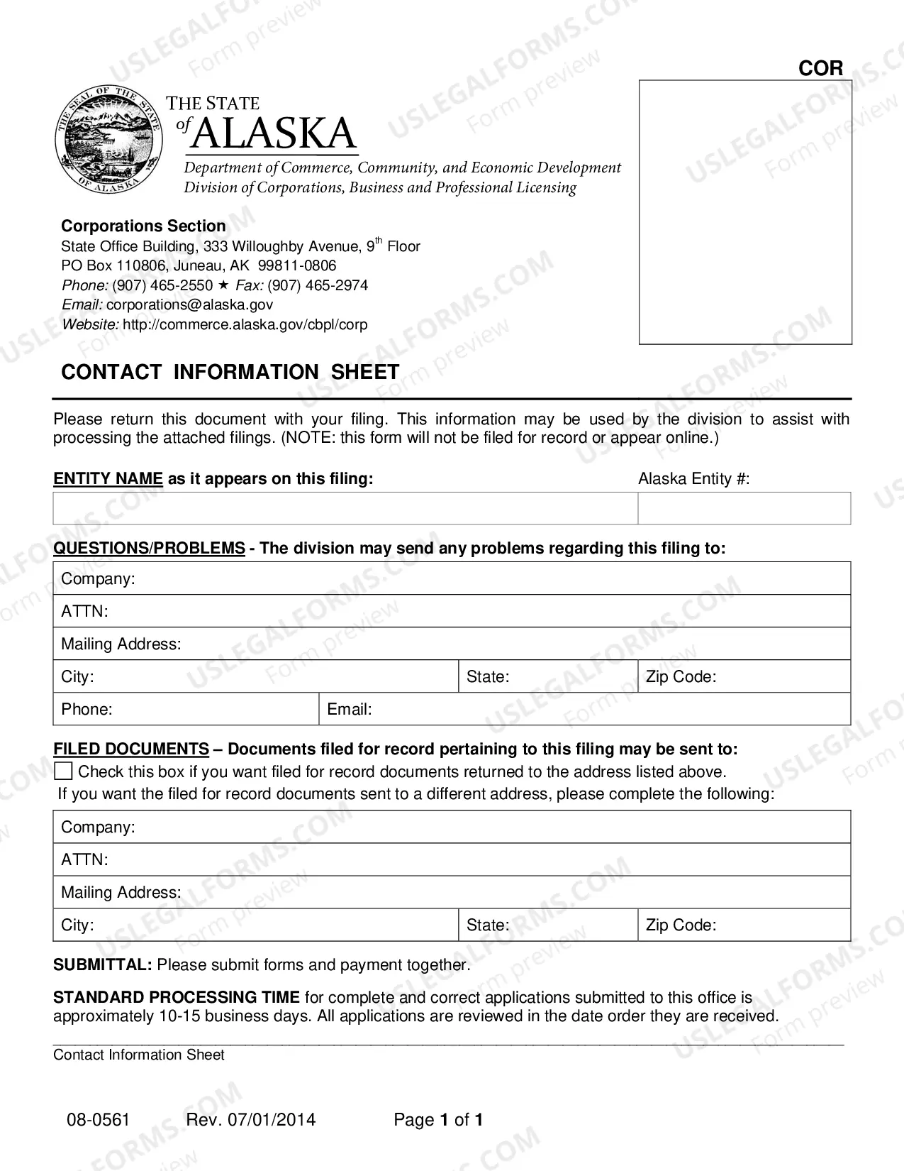 Preview Statement of Domestication for Nonprofit Corporation Continuing to Conduct Business in Alaska