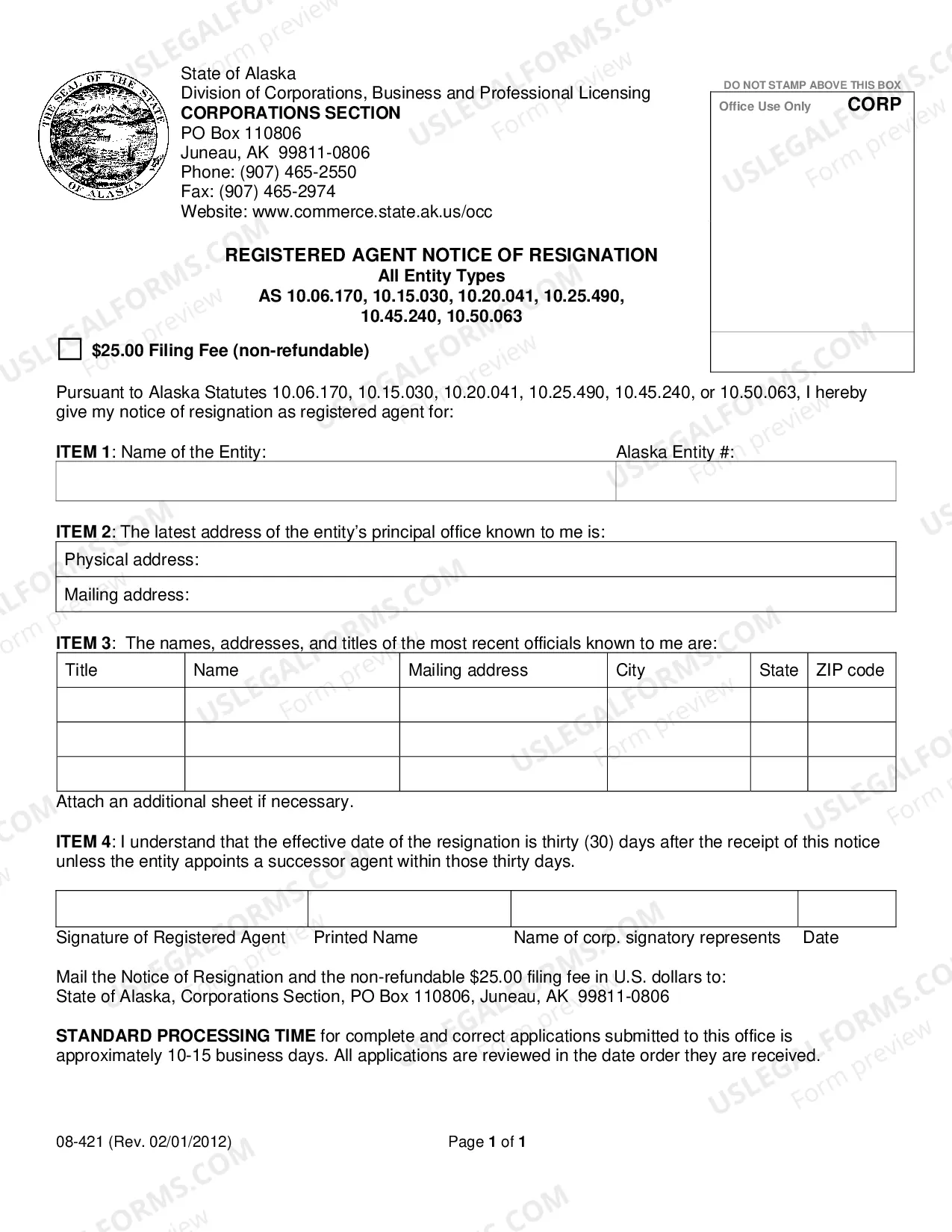 Preview Registered Agent Notice of Resignation