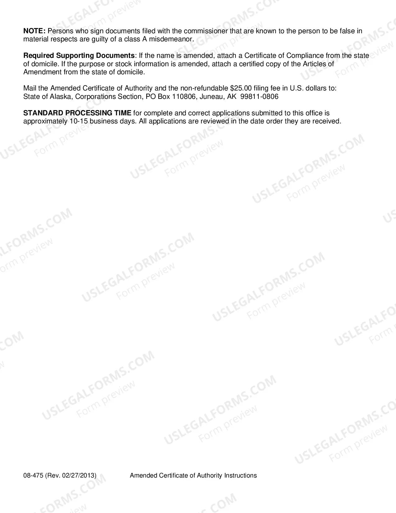 Preview Amended Certificate of Authority for Foreign Cooperative Corporation