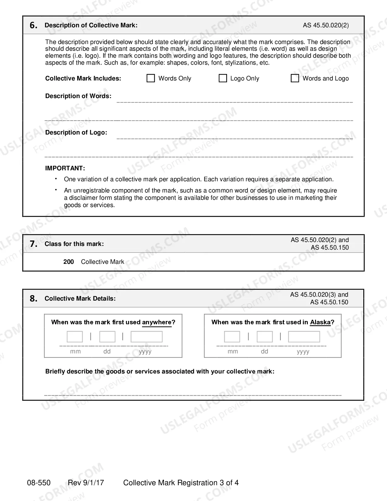 Preview New Application Only for Collective Mark Registration