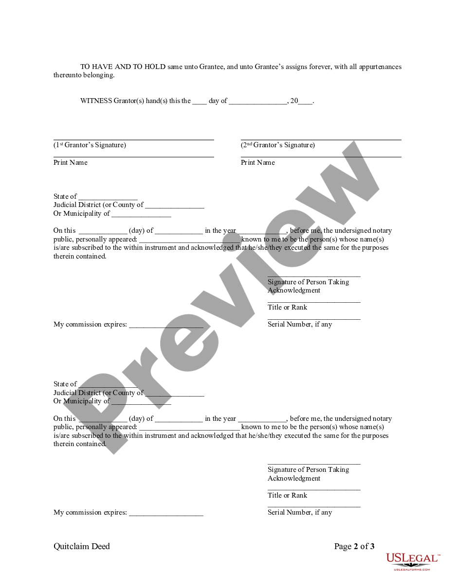 form Quitclaim Deed from Husband and Wife to Corporation preview