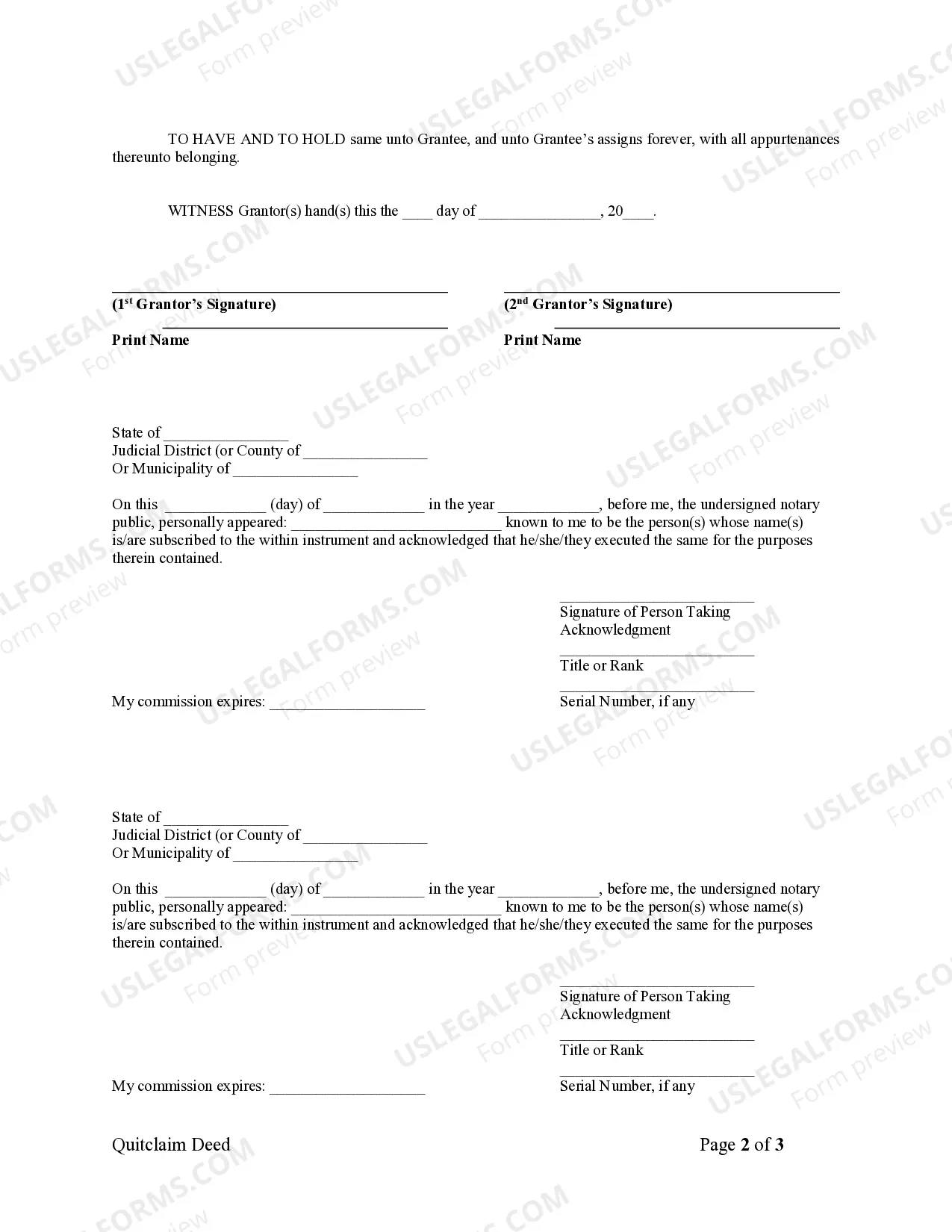 Preview Quitclaim Deed from Husband and Wife to LLC
