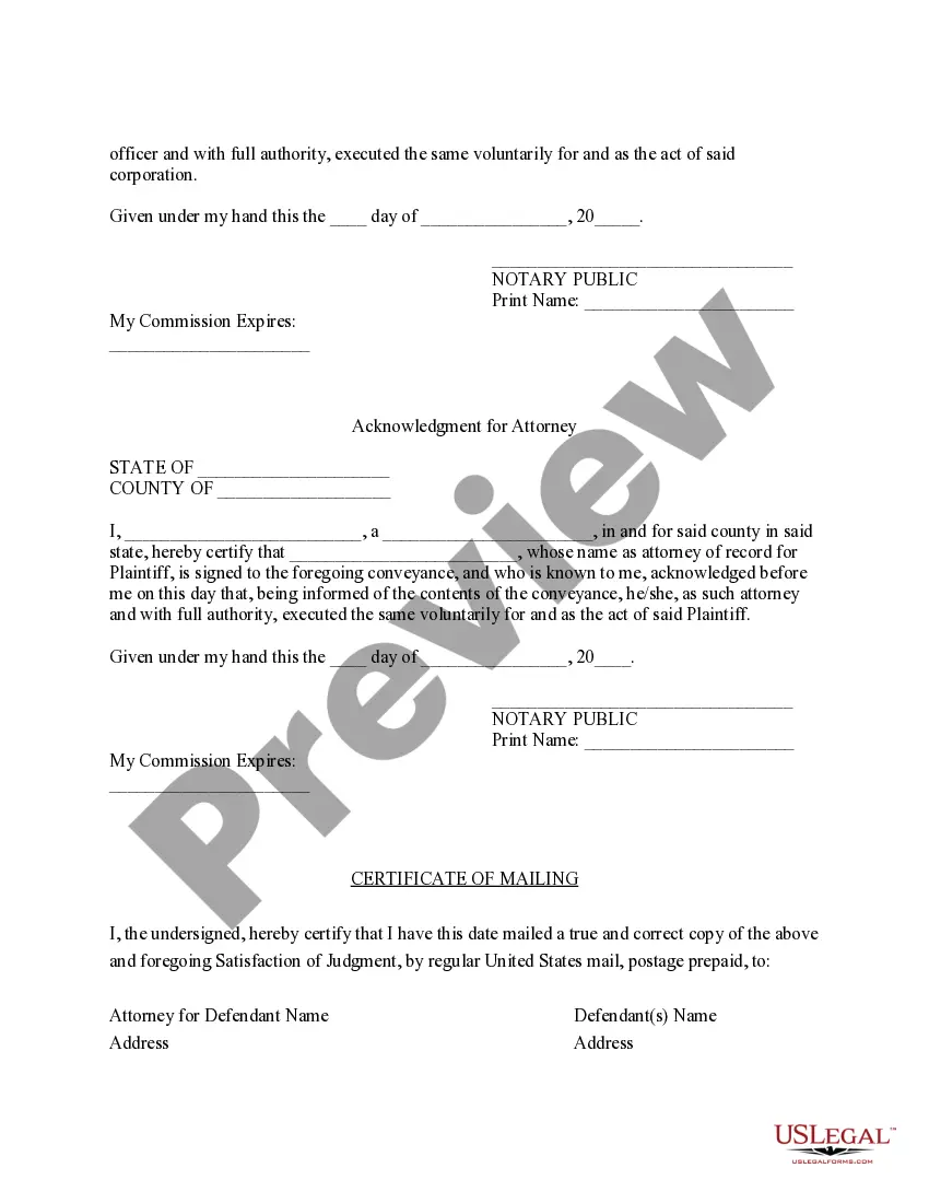 Preview Alaska Satisfaction of Judgment