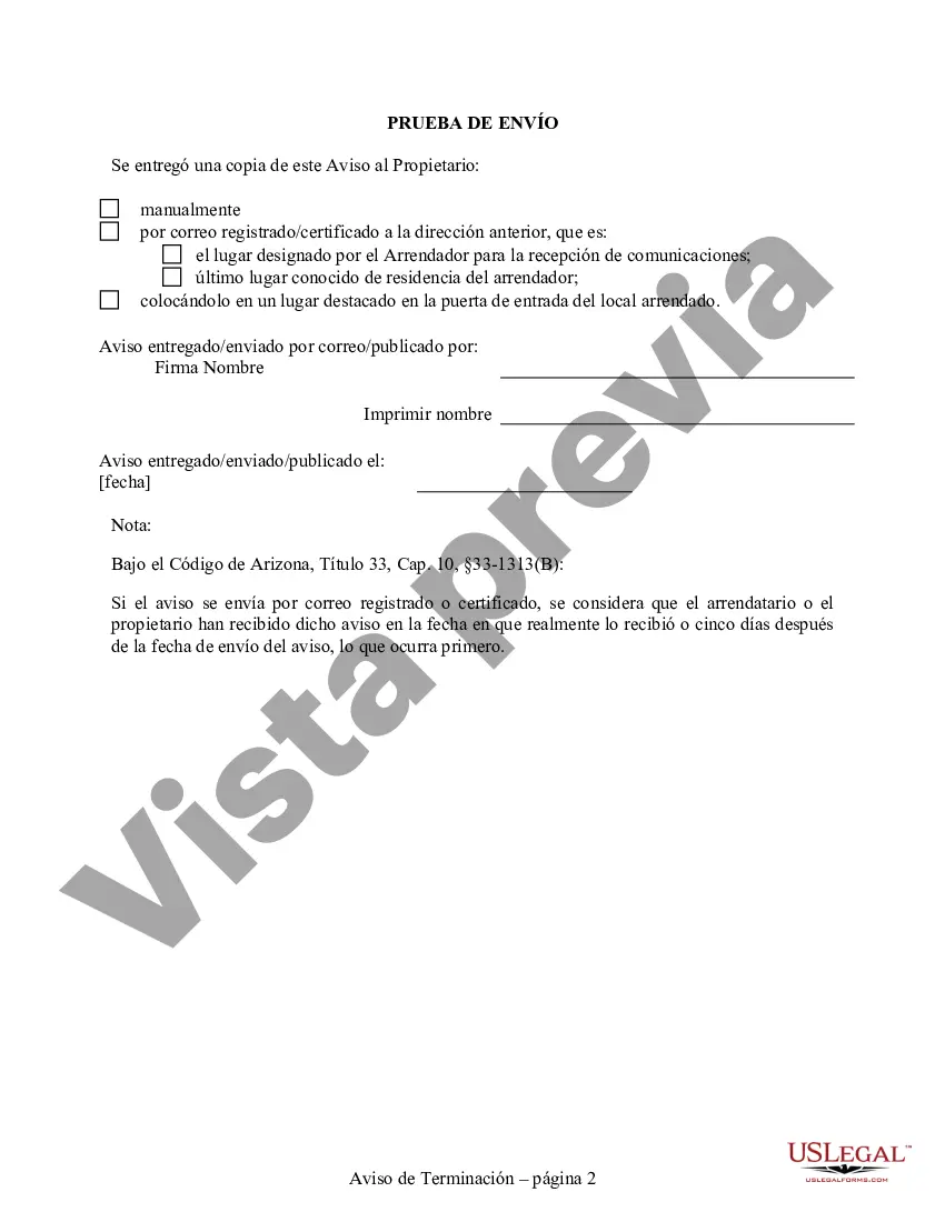 Preview Aviso de terminación de 10 días por negar el acceso legal del arrendatario a las instalaciones residenciales del arrendador al arrendatario