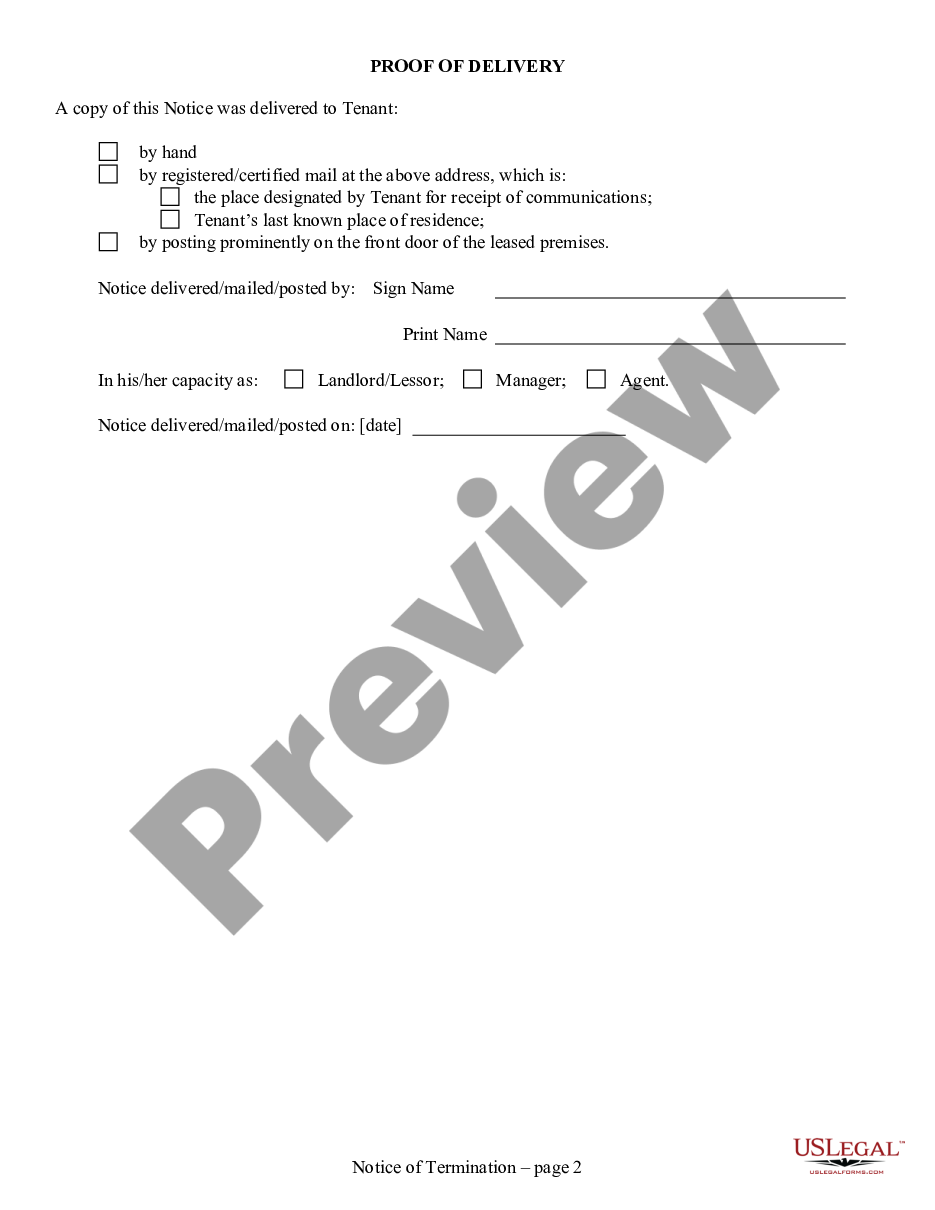 page 1 20 Day Notice of Material Noncompliance with Lease - 10 Days to Cure - Residential - Tenant to Landlord preview