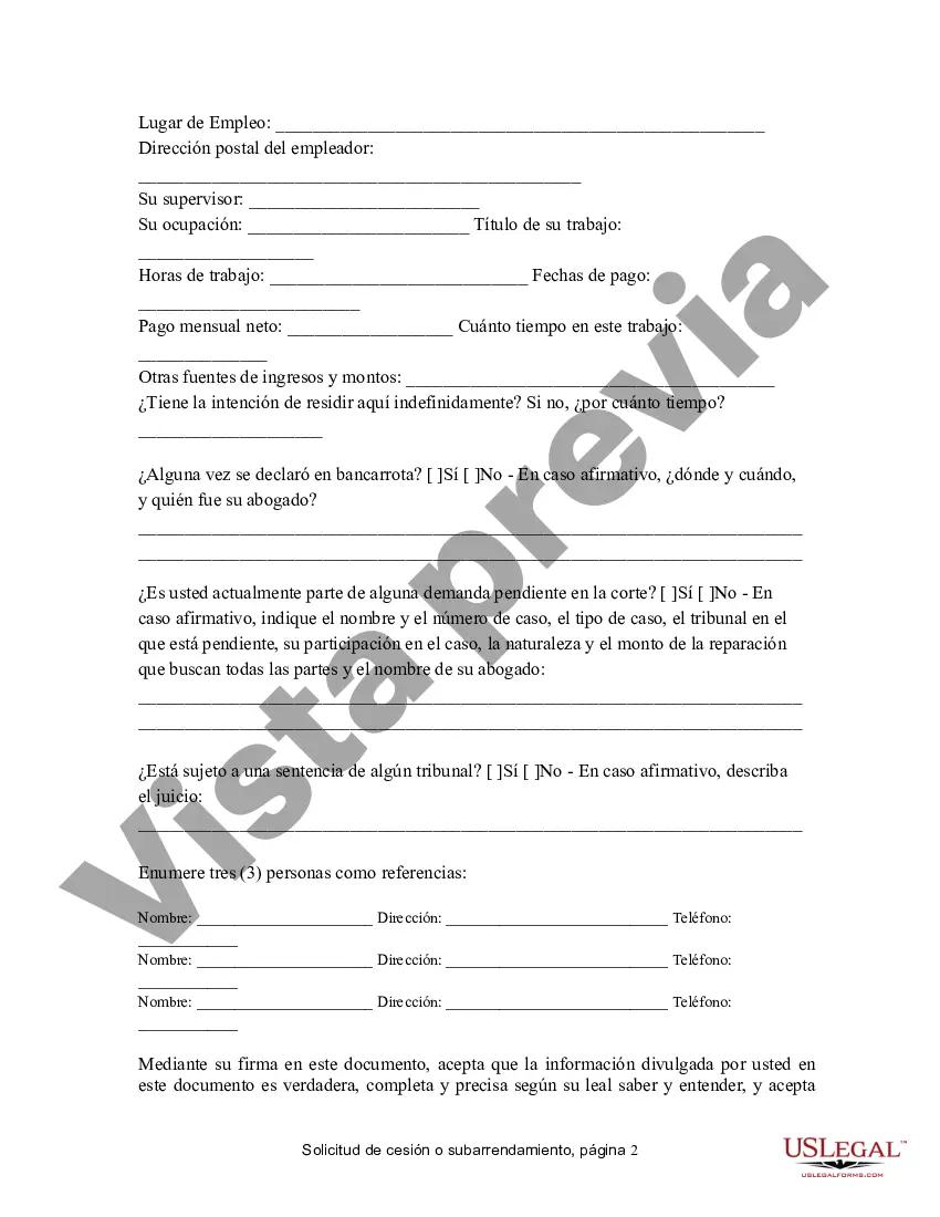 Preview Solicitud de Cesión o Subarriendo de Propiedad Residencial de Inquilino a Propietario