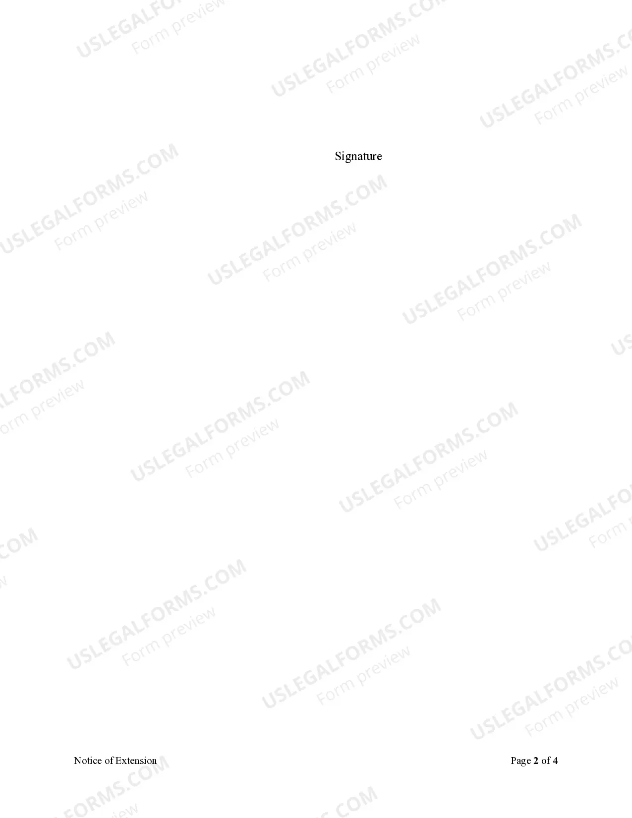 Preview Notice of Extension - Individual