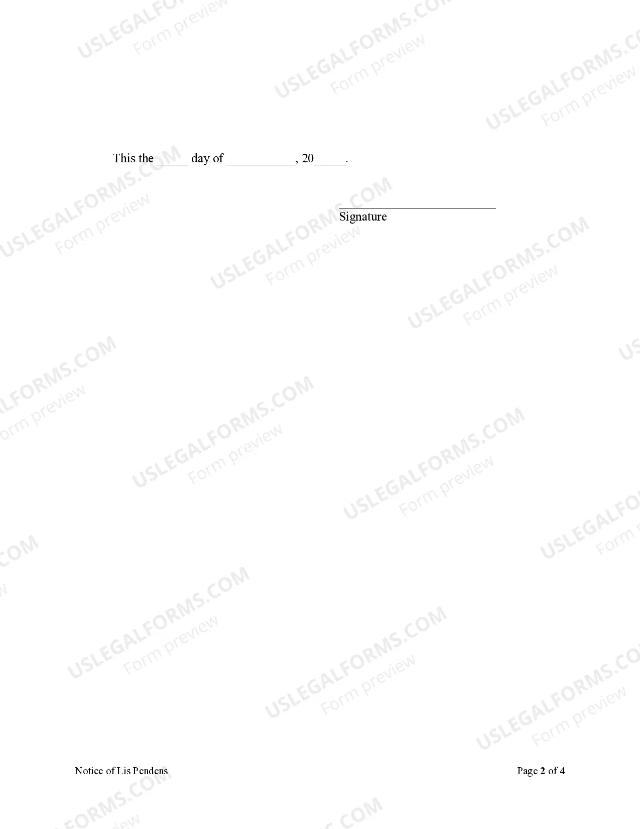 Preview Notice of Lis Pendens - Individual