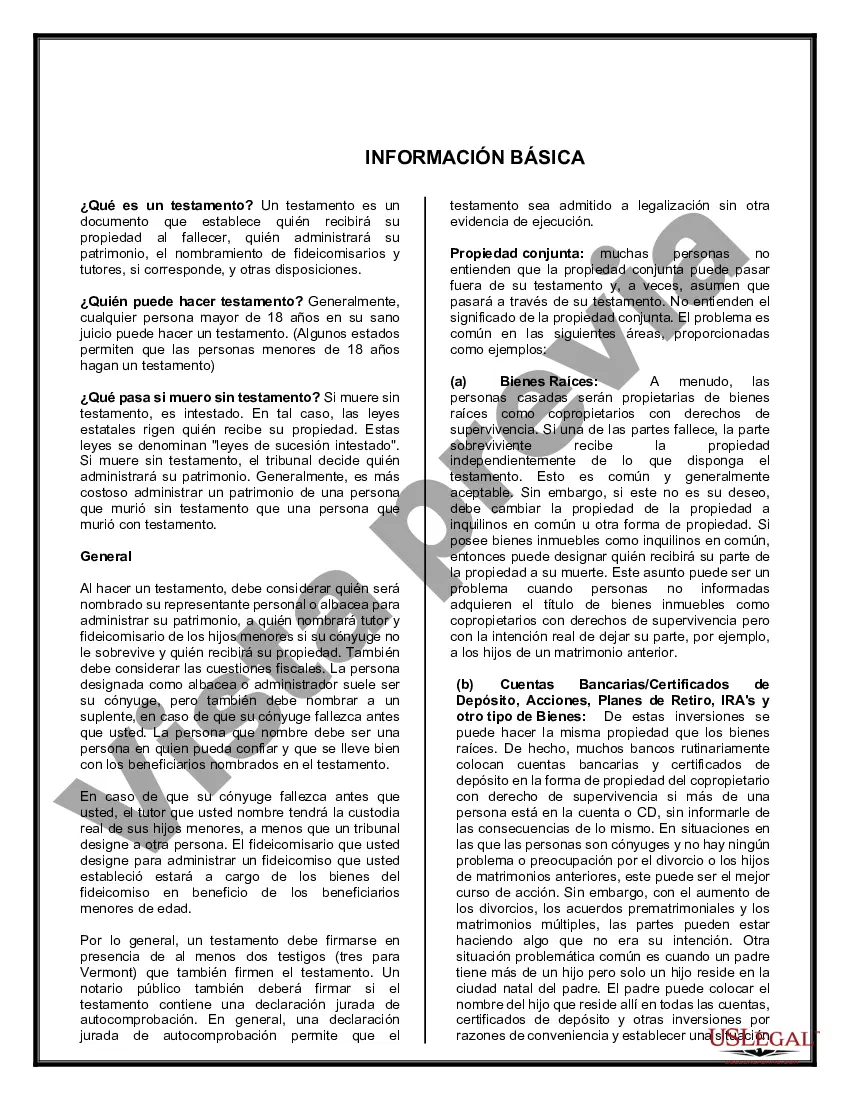 Preview Testamentos mutuos que contienen última voluntad y testamentos para personas solteras que viven juntas no casadas sin hijos