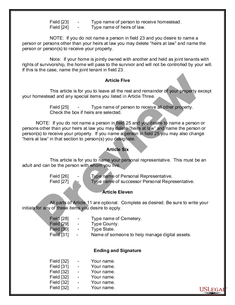 page 1 Mutual Wills containing Last Will and Testaments for Unmarried Persons living together not Married with No Children preview