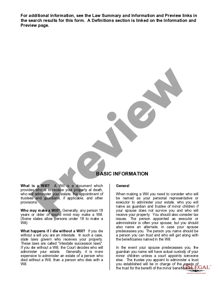 Preview Mutual Wills containing Last Will and Testaments for Man and Woman living together not Married with No Children