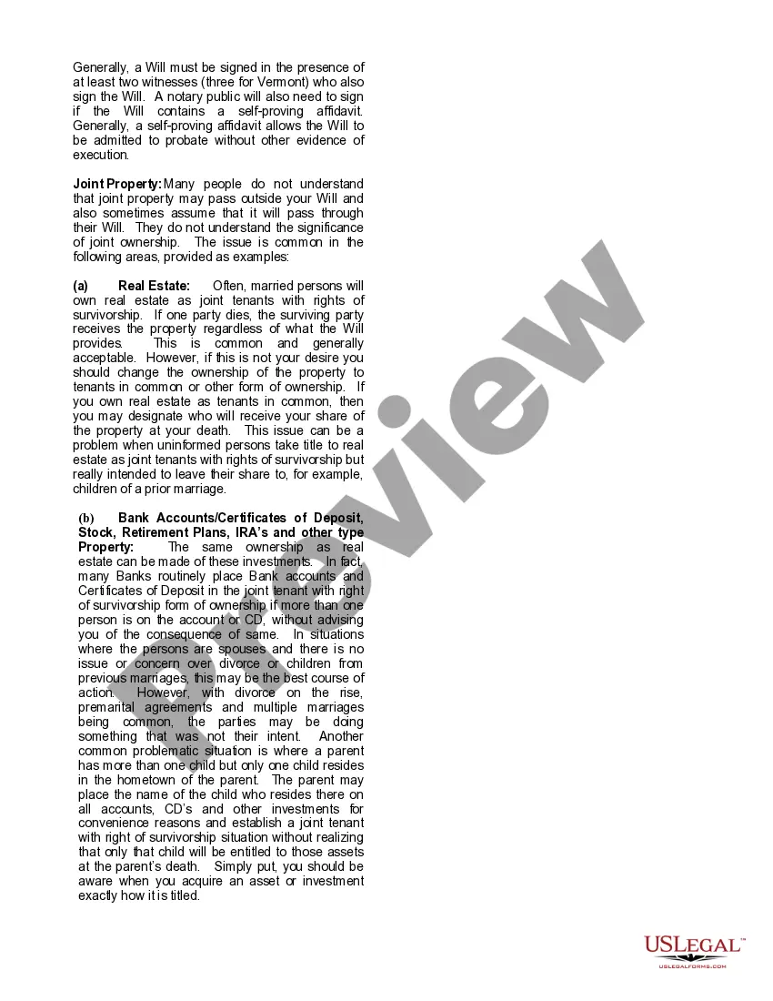 Preview Mutual Wills containing Last Will and Testaments for Man and Woman living together not Married with No Children