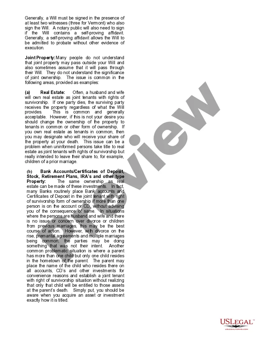 Preview Mutual Wills Package of Last Wills and Testaments for Man and Woman living together not Married with Adult Children