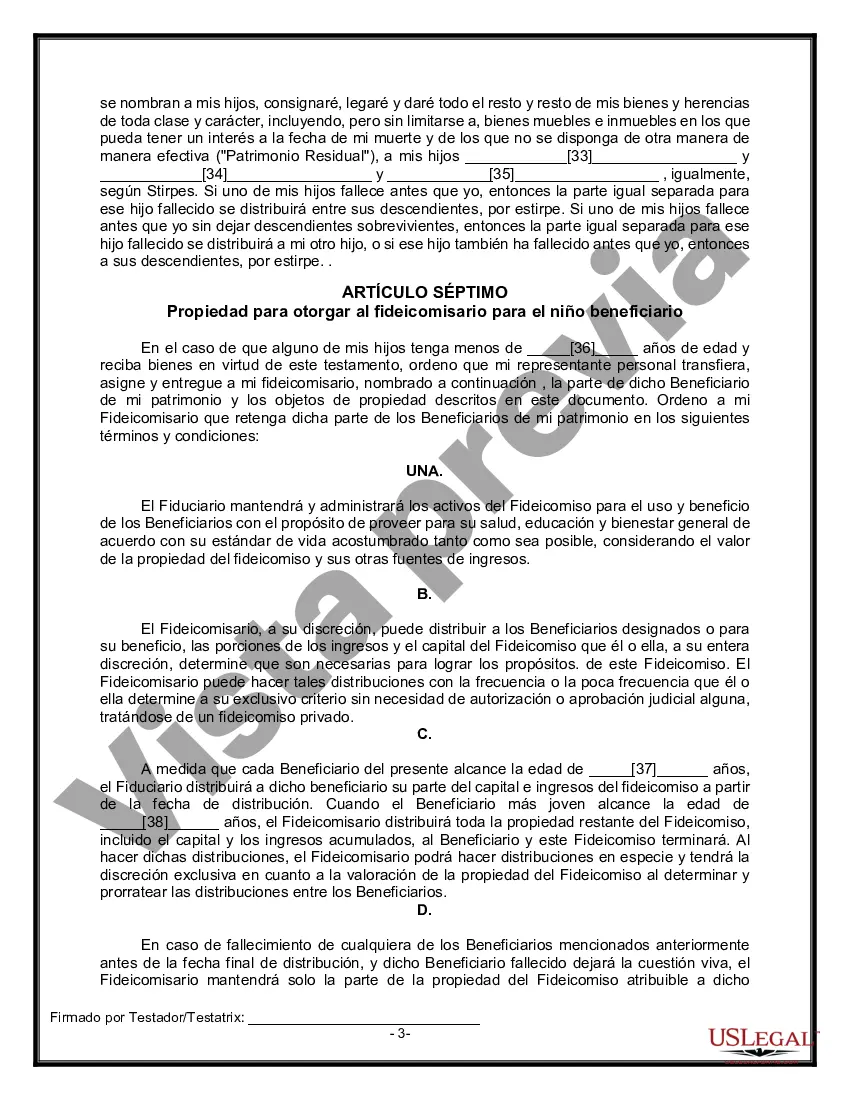 Preview Testamentos Mutuos o Últimas Voluntades y Testamentos para Personas Solteras que viven juntas, no Casadas con Hijos Menores