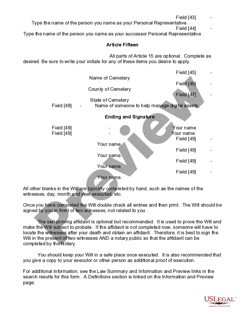 Preview Mutual Wills or Last Will and Testaments for Man and Woman living together, not Married with Minor Children