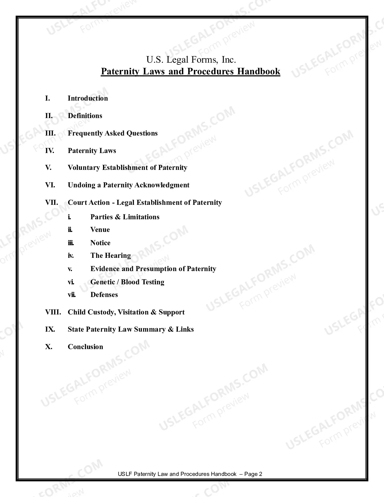 Preview Paternity Law and Procedure Handbook