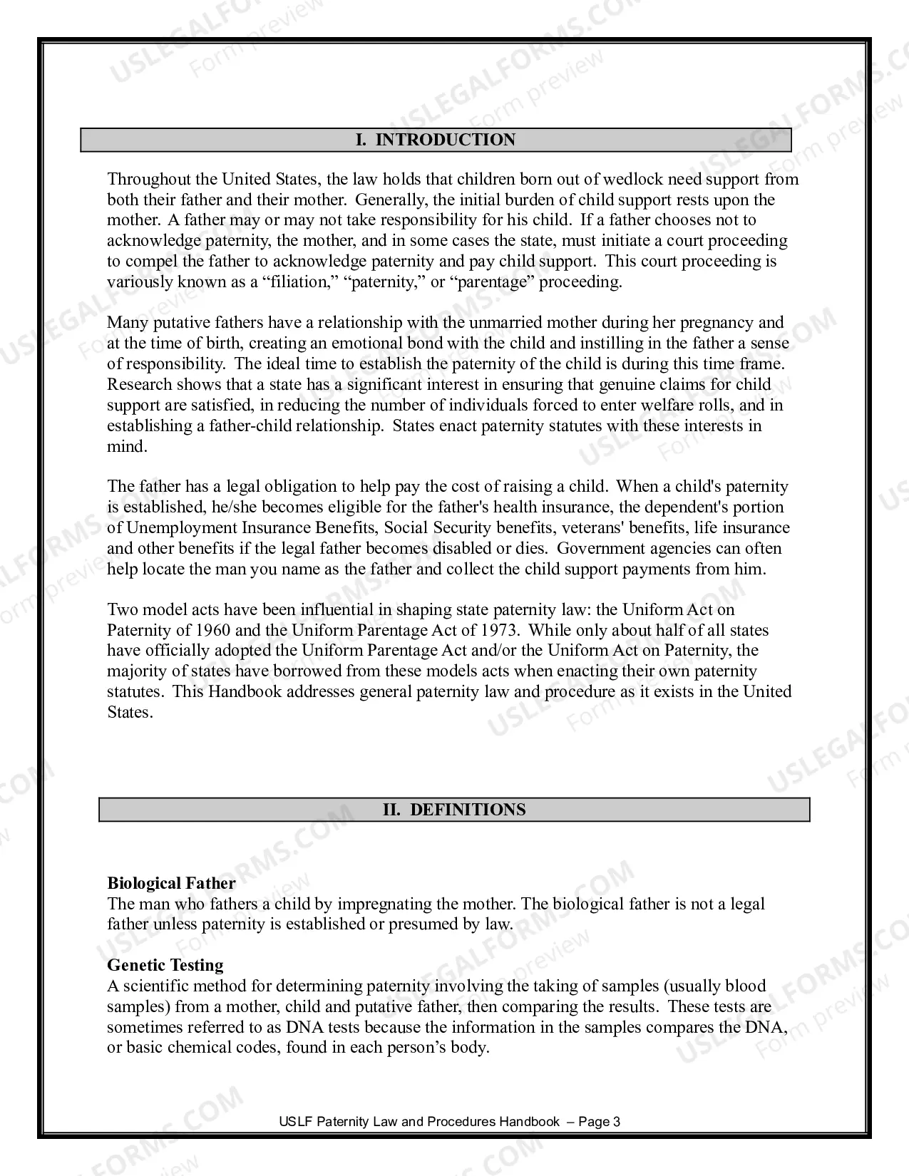 Preview Paternity Law and Procedure Handbook