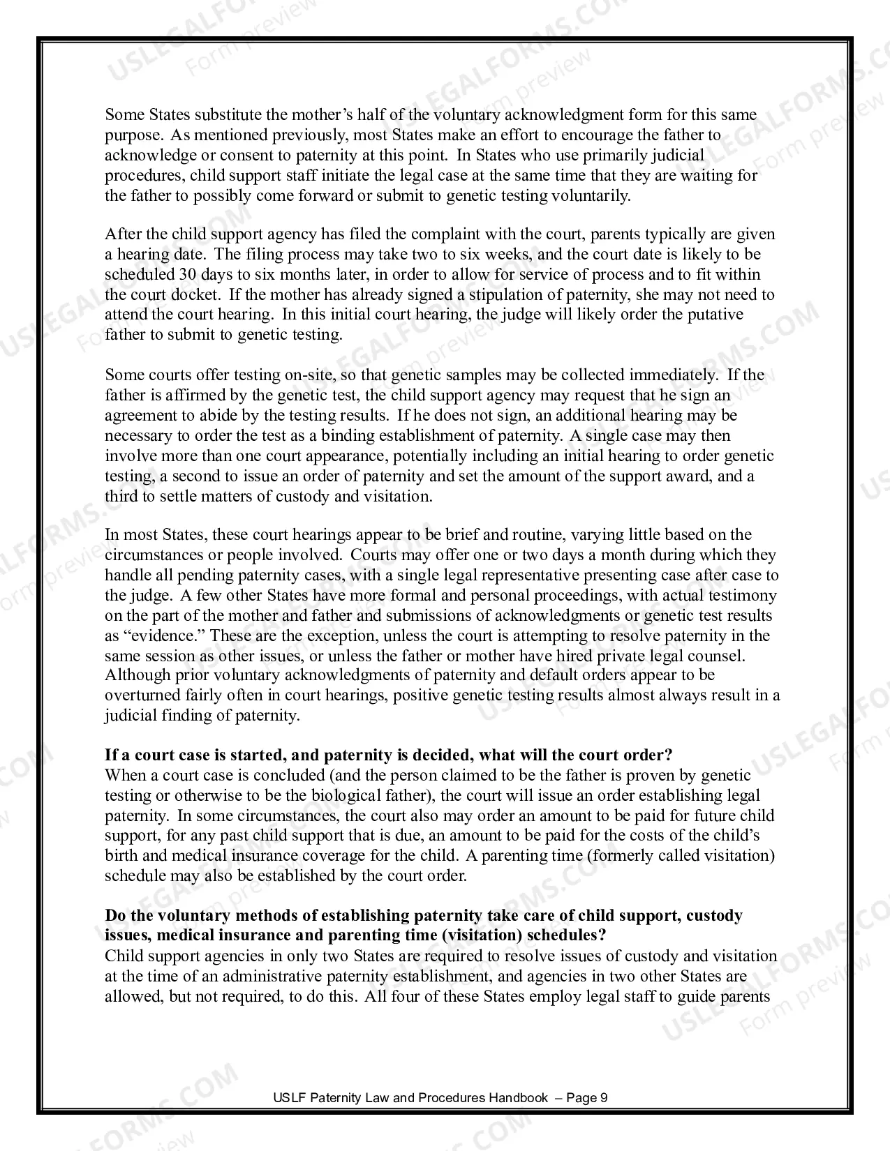 Preview Paternity Law and Procedure Handbook