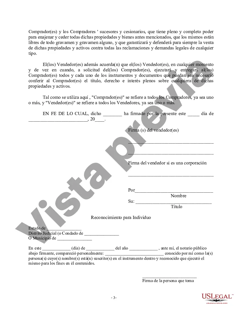 Preview Factura de venta en relación con la venta del negocio por parte del vendedor individual o corporativo