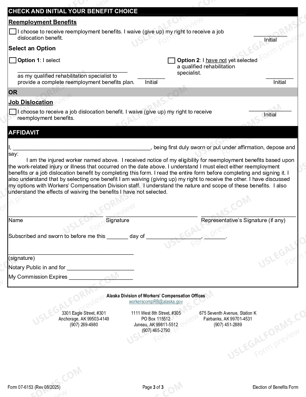 Preview Reemployment, Election to Either Receive Reemployment Benefits OR Waive Reemployment Benefits and Receive a Job Dislocation Benefit Instead