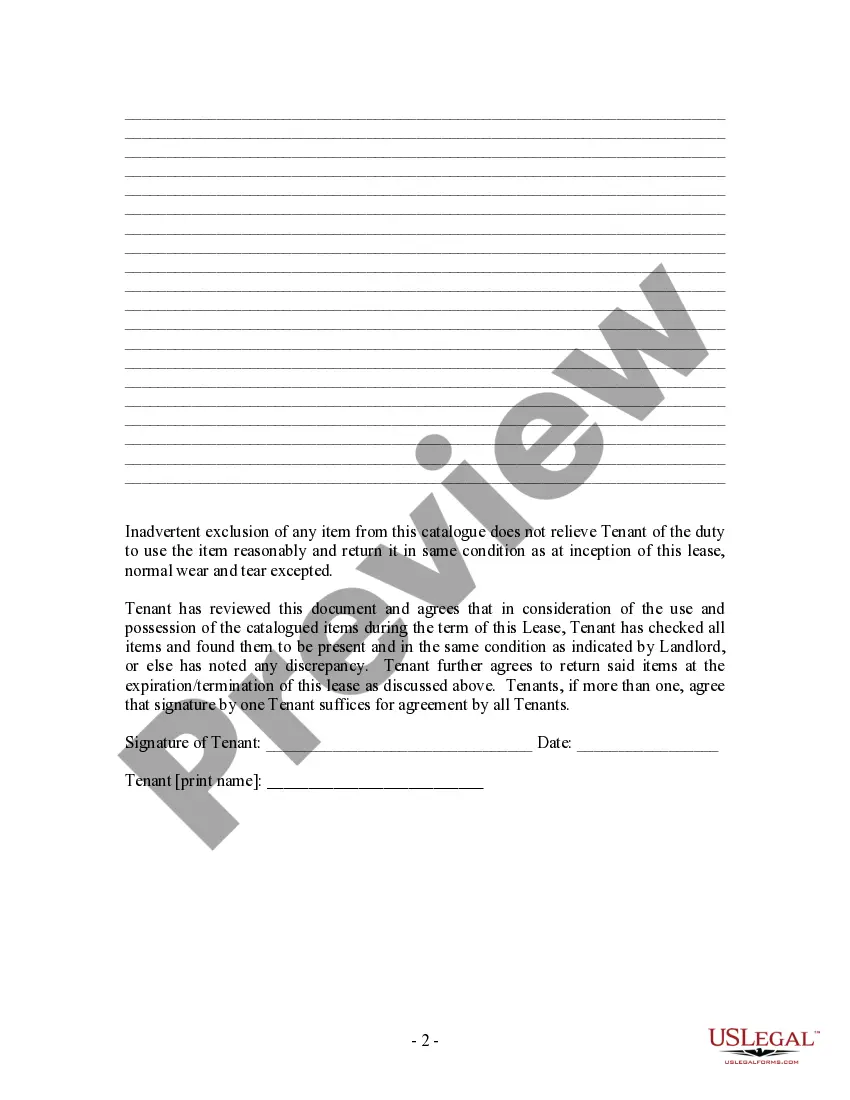Get Inventory and Condition of Leased Premises for Pre Lease and Post Lease Preview Inventory and Condition of Leased Premises for Pre Lease and Post Lease