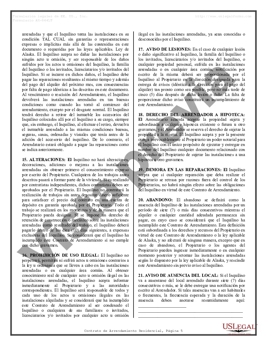 Preview Contrato de arrendamiento de alquiler residencial