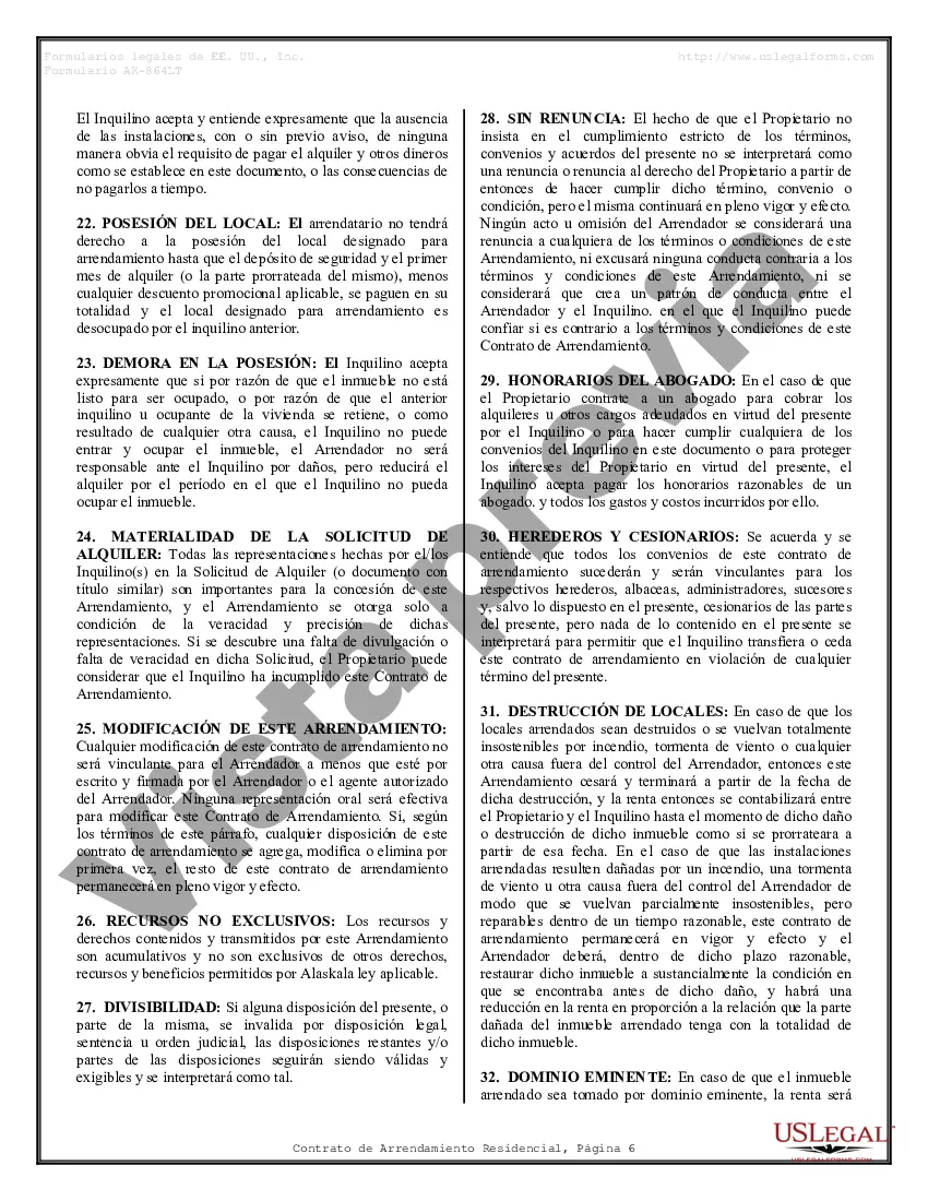 Preview Contrato de arrendamiento de alquiler residencial