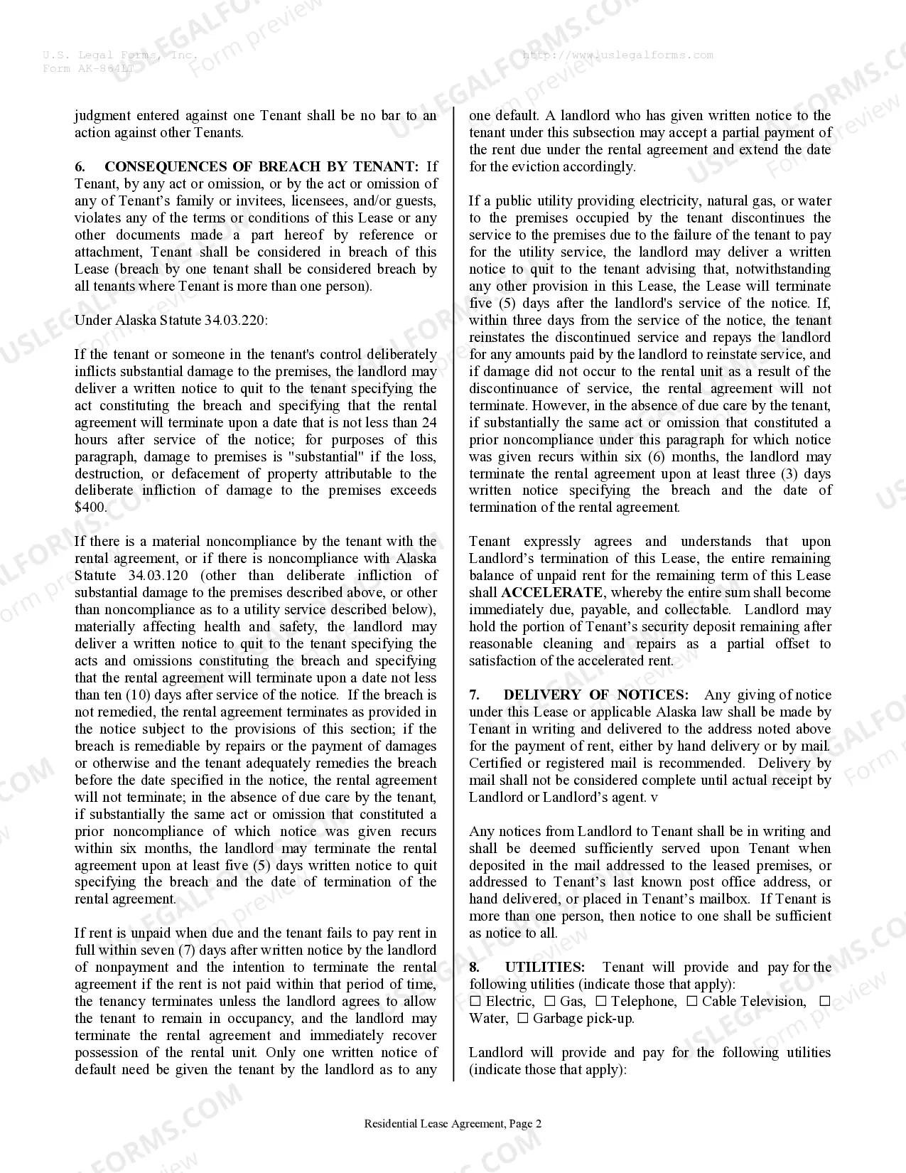 Preview Residential Rental Lease Agreement