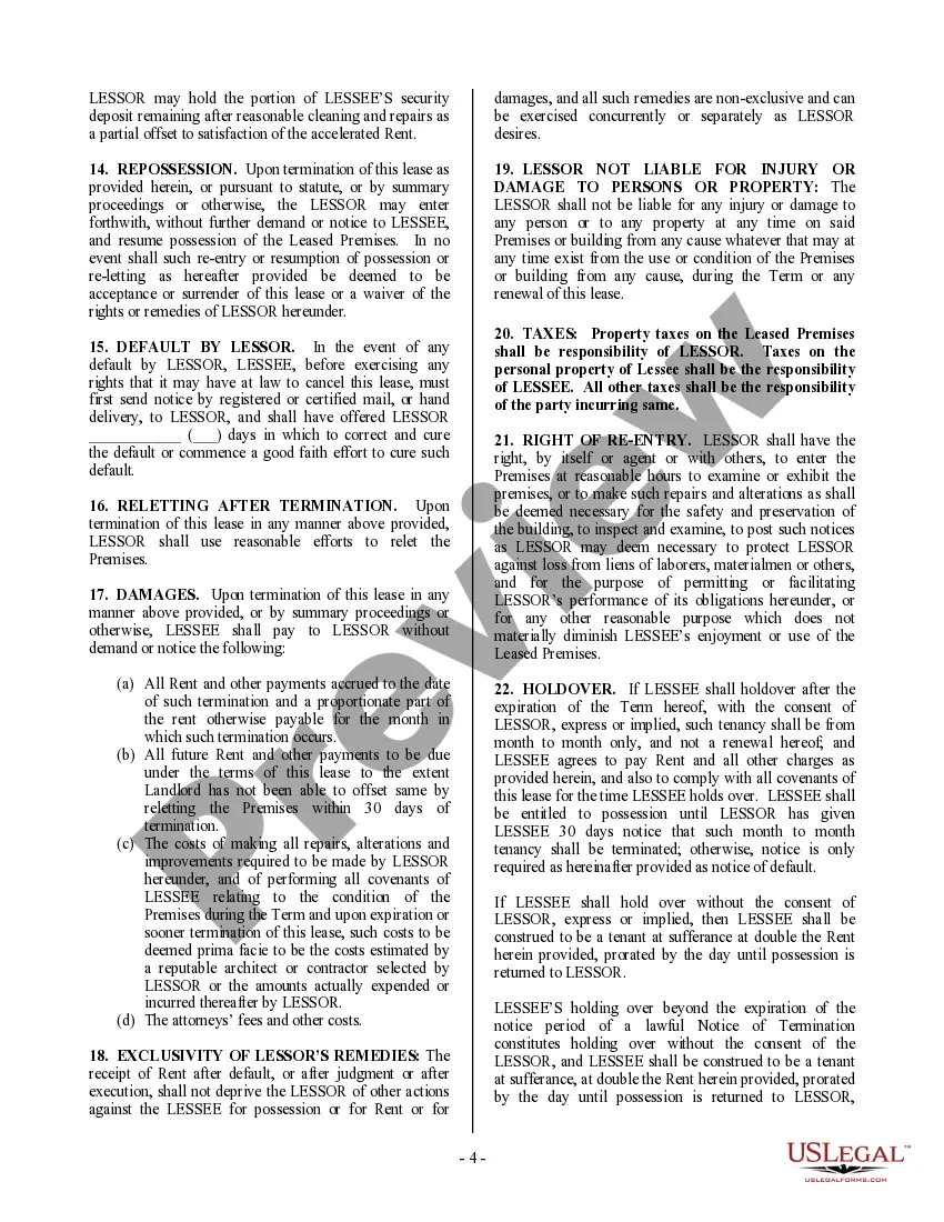 Preview Commercial Building or Space Lease