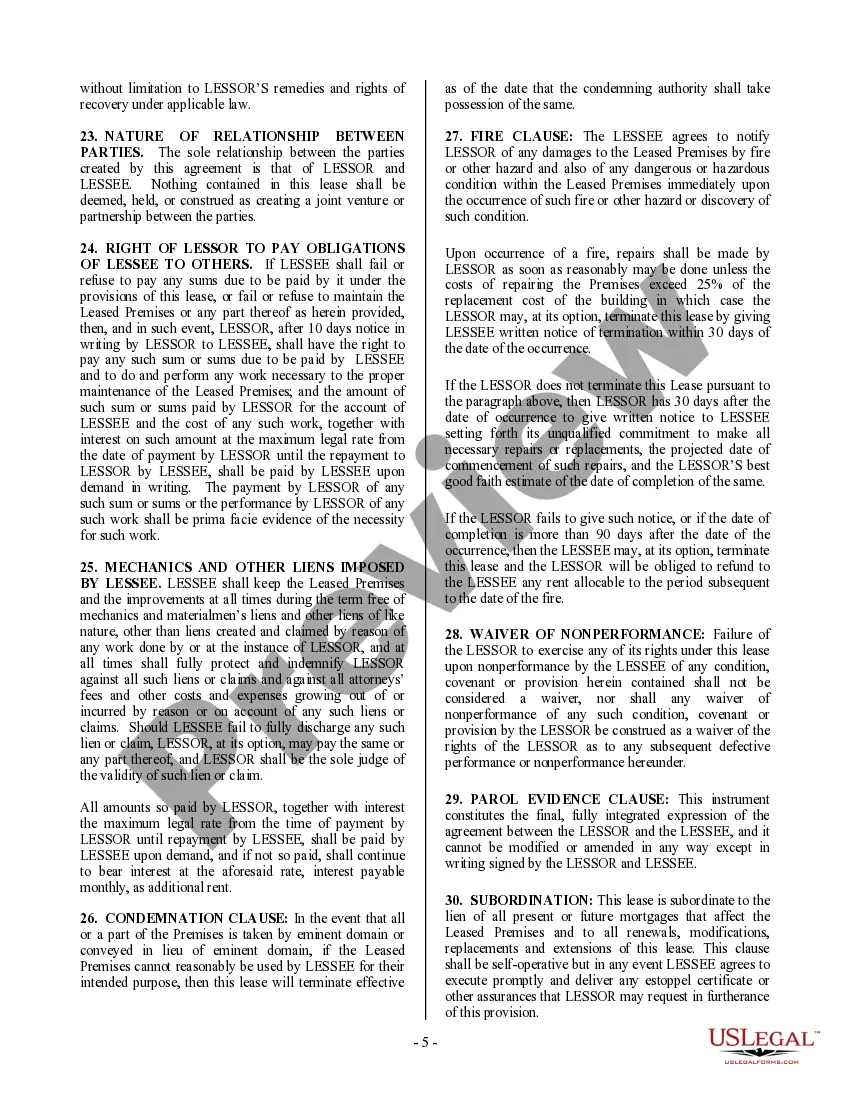 Preview Commercial Building or Space Lease