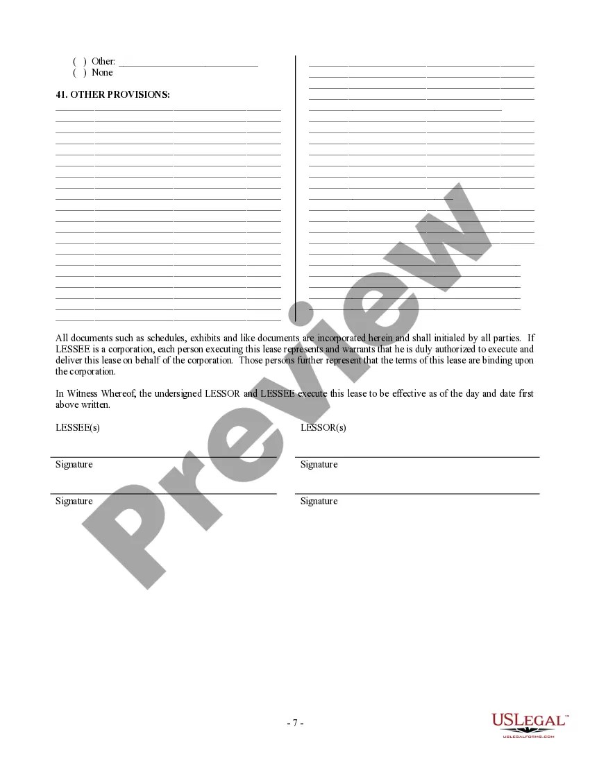 Preview Commercial Building or Space Lease