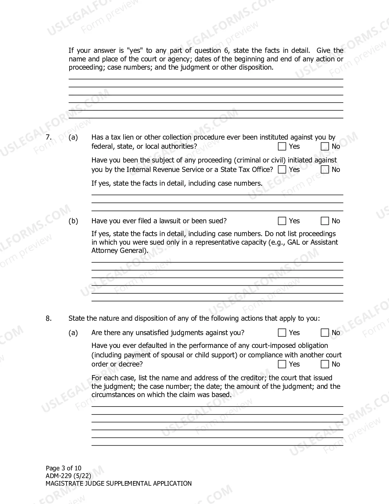 Preview Supplemental Application - Magistrate Positions