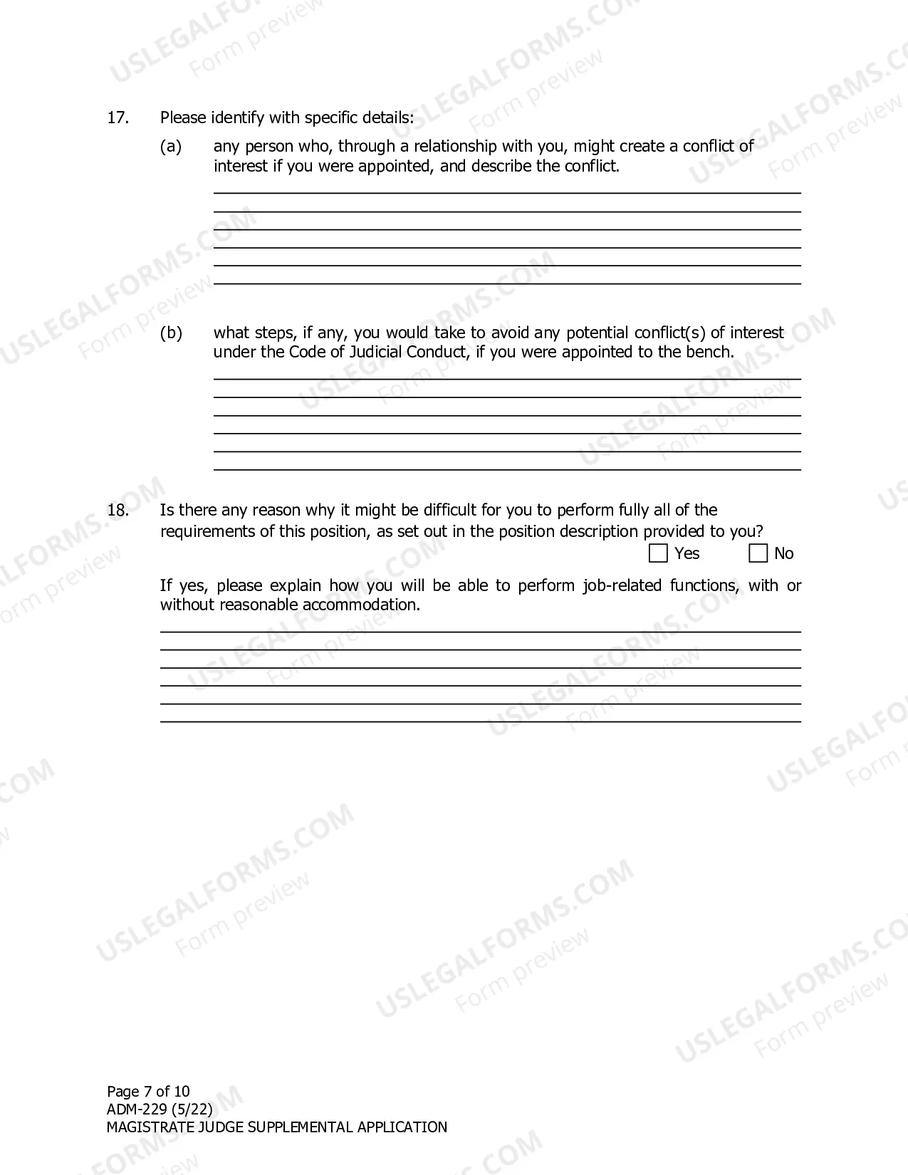 Preview Supplemental Application - Magistrate Positions