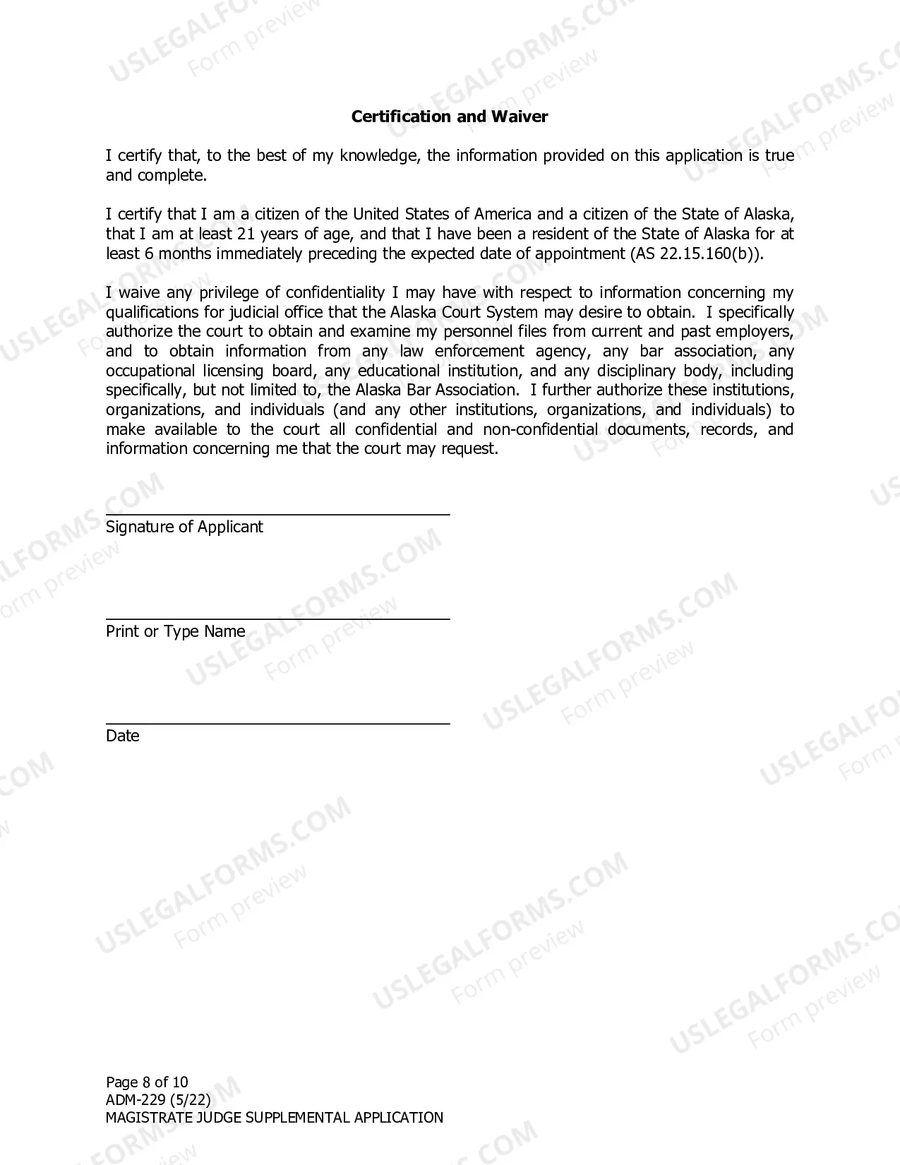 Preview Supplemental Application - Magistrate Positions