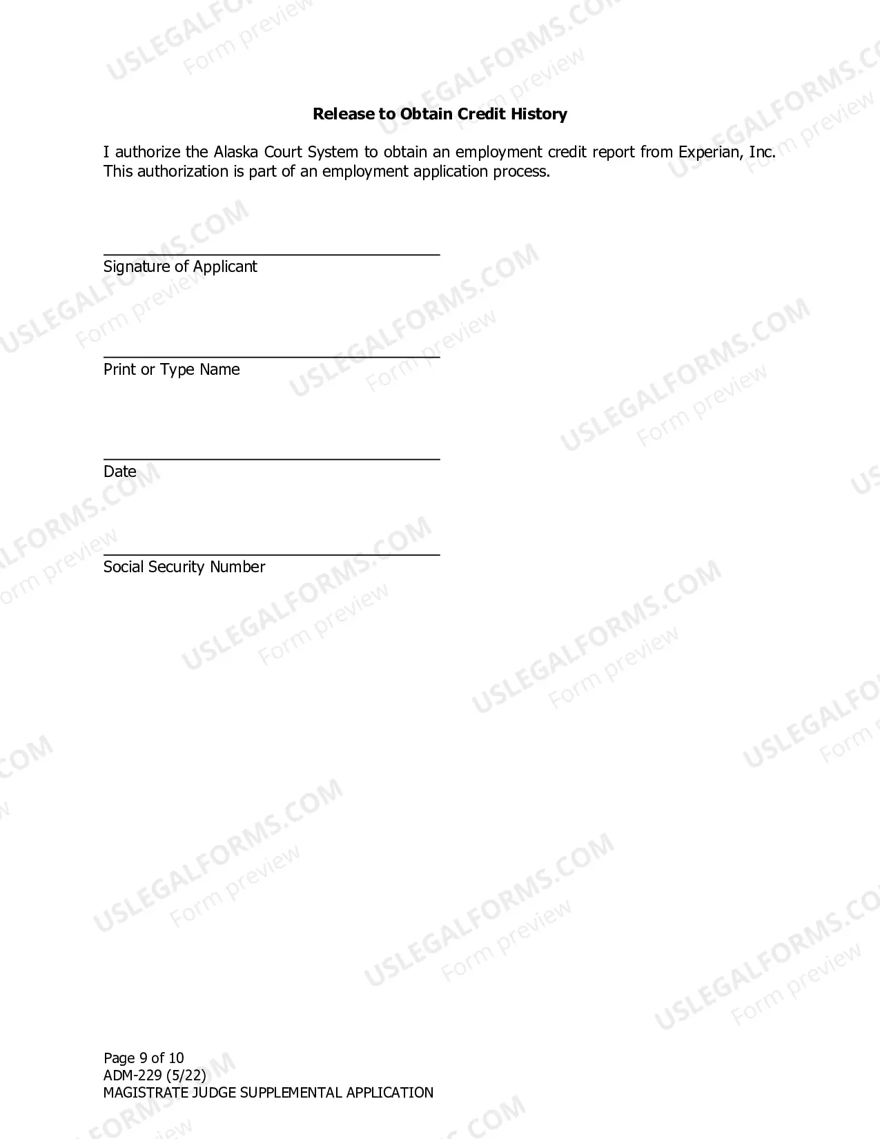 Preview Supplemental Application - Magistrate Positions