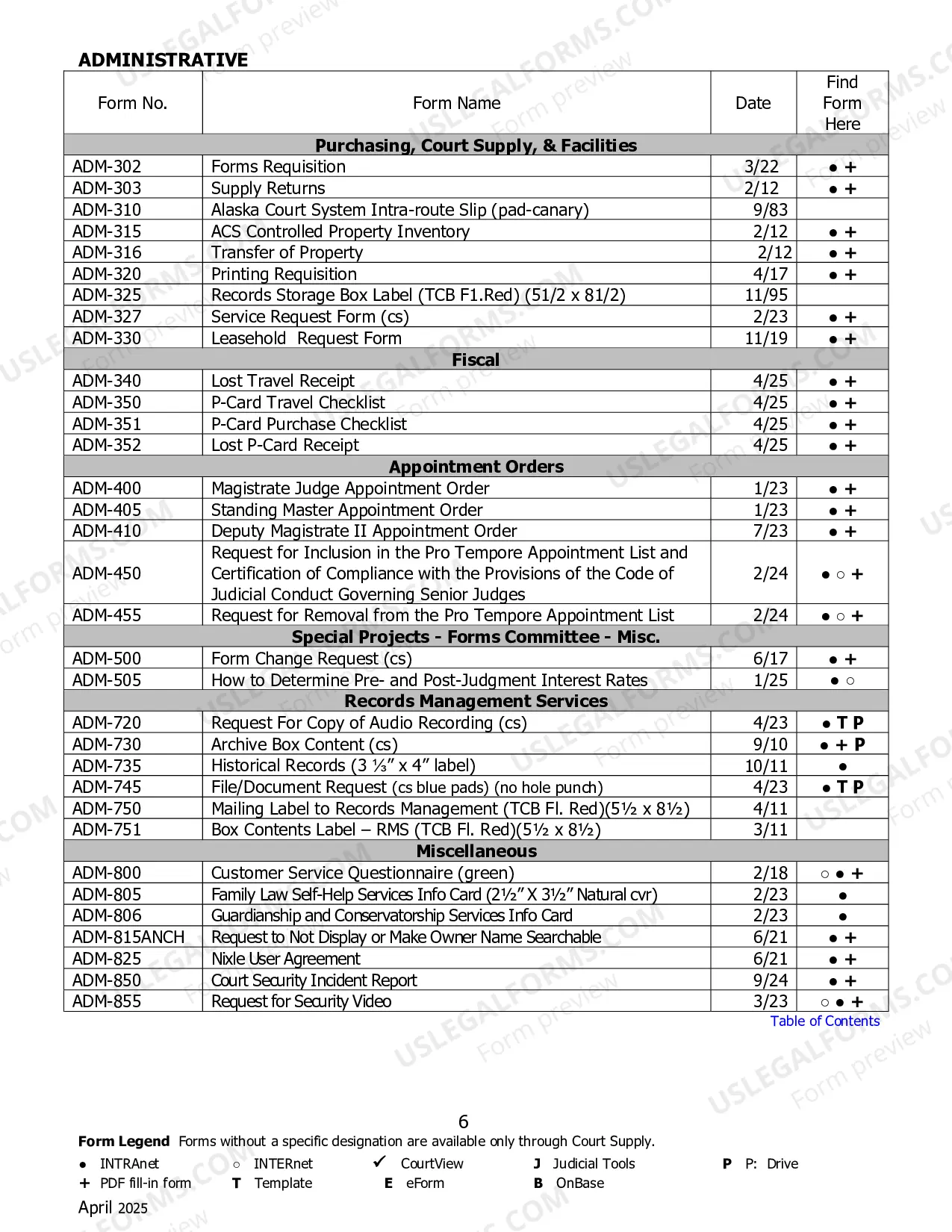 Preview Alaska Court System Forms Catalog