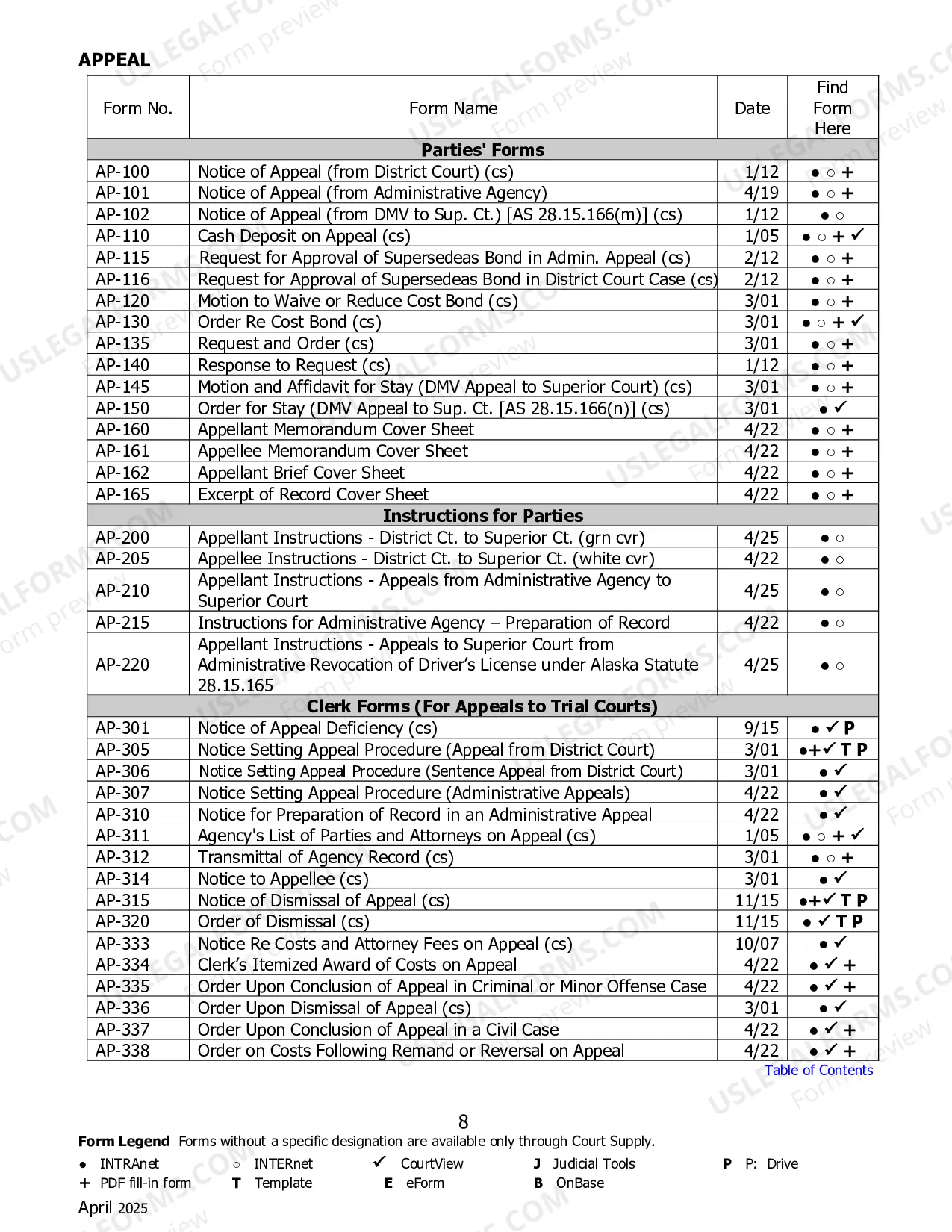 Preview Alaska Court System Forms Catalog