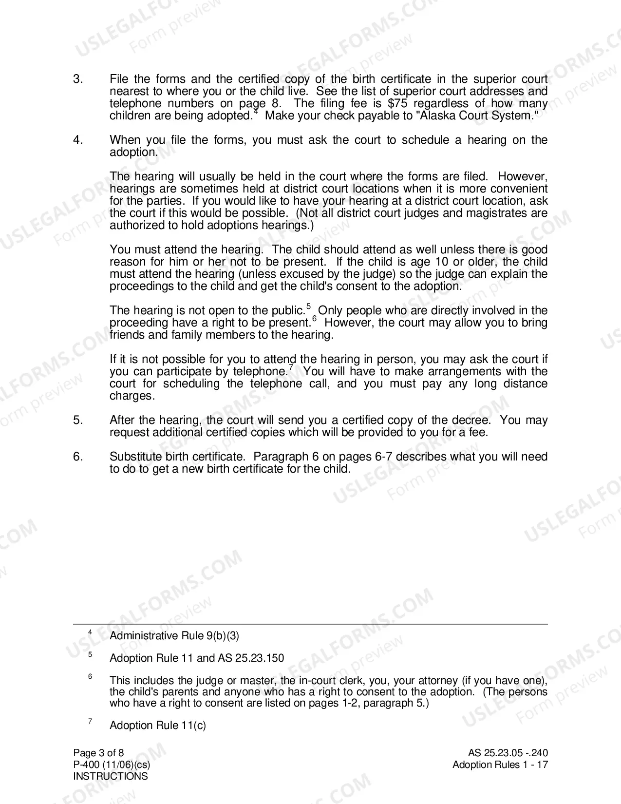 Preview Instructions for a Stepparent to Adopt a Minor Child