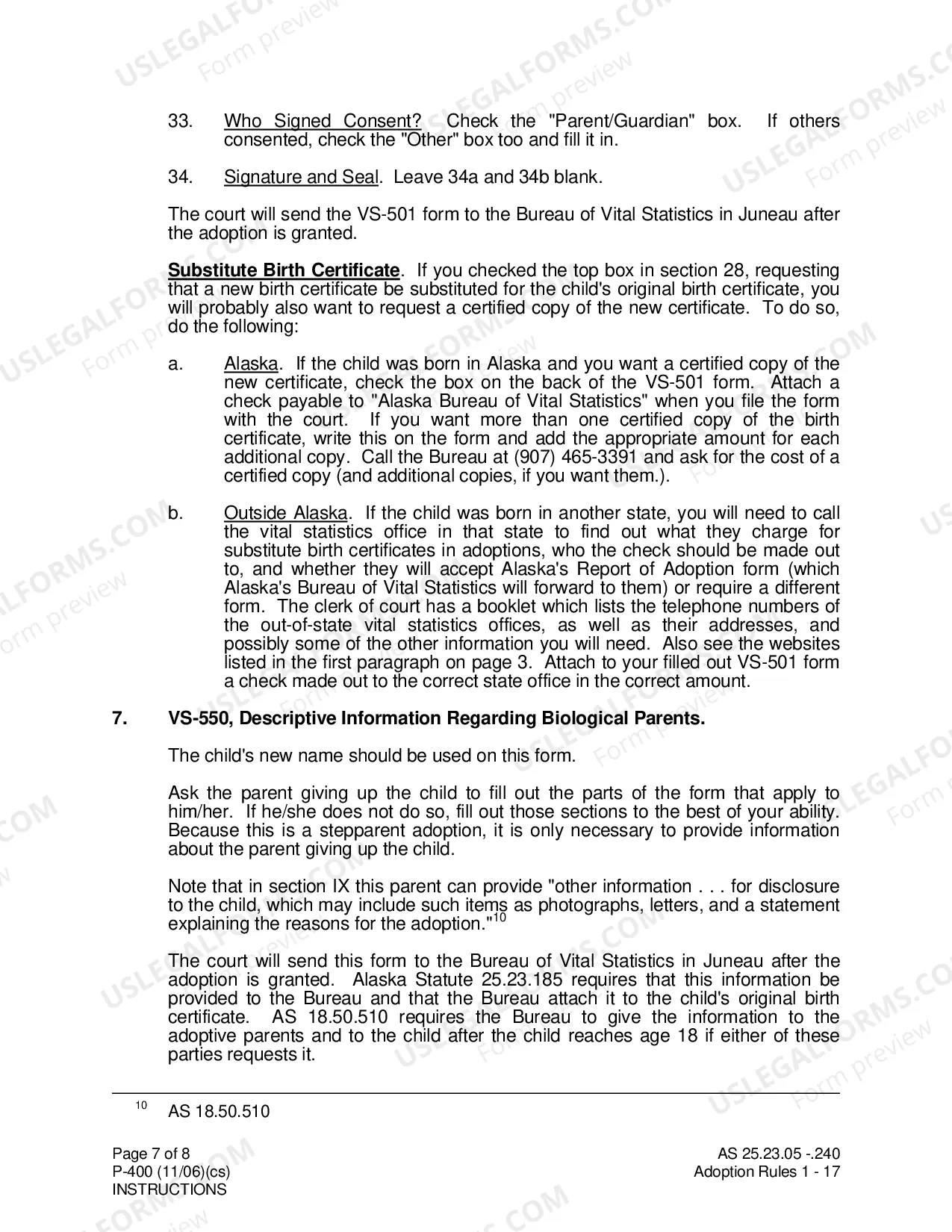 Preview Instructions for a Stepparent to Adopt a Minor Child