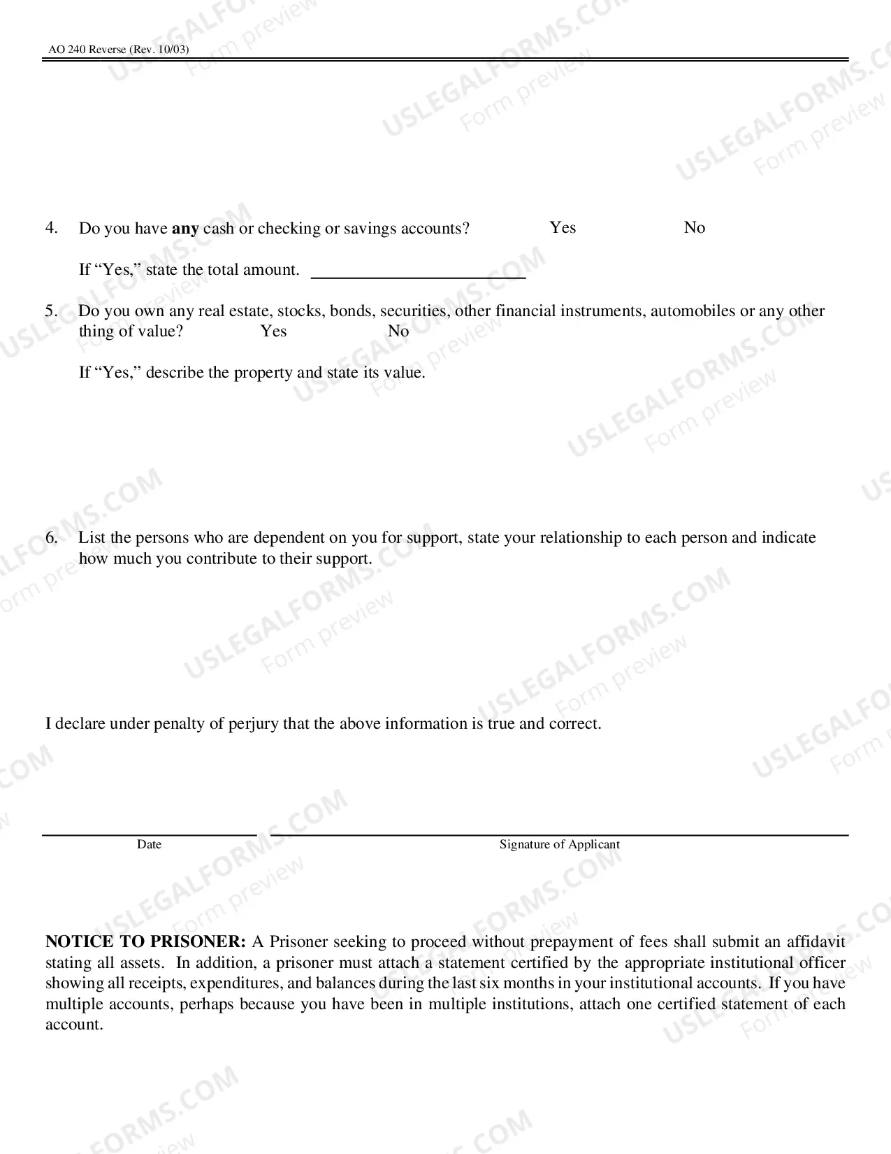 Preview Application to Proceed W/O Prepayment